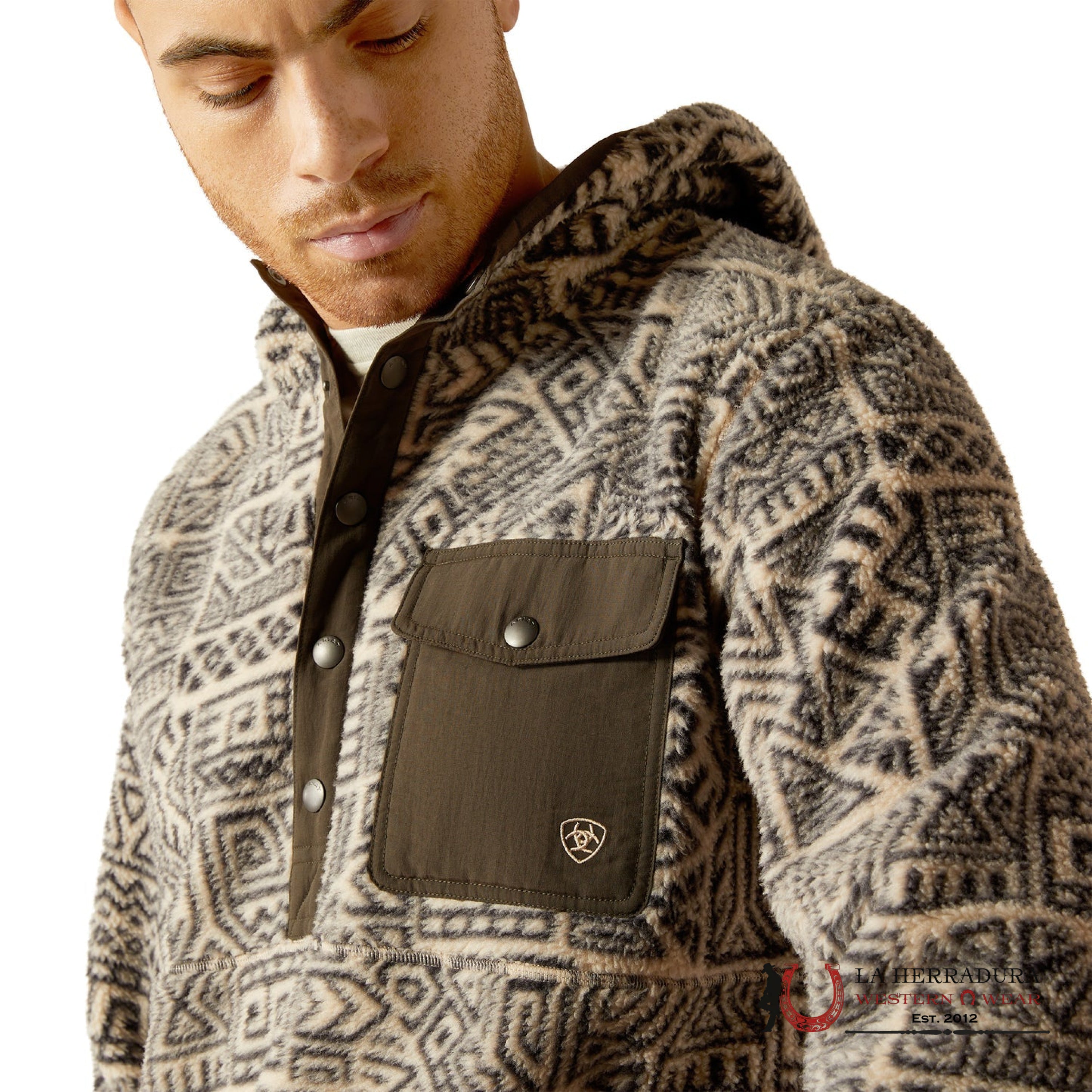 Ariat Light Brindle Polar Bear Fleece Hood-2995 Ropa Hombres