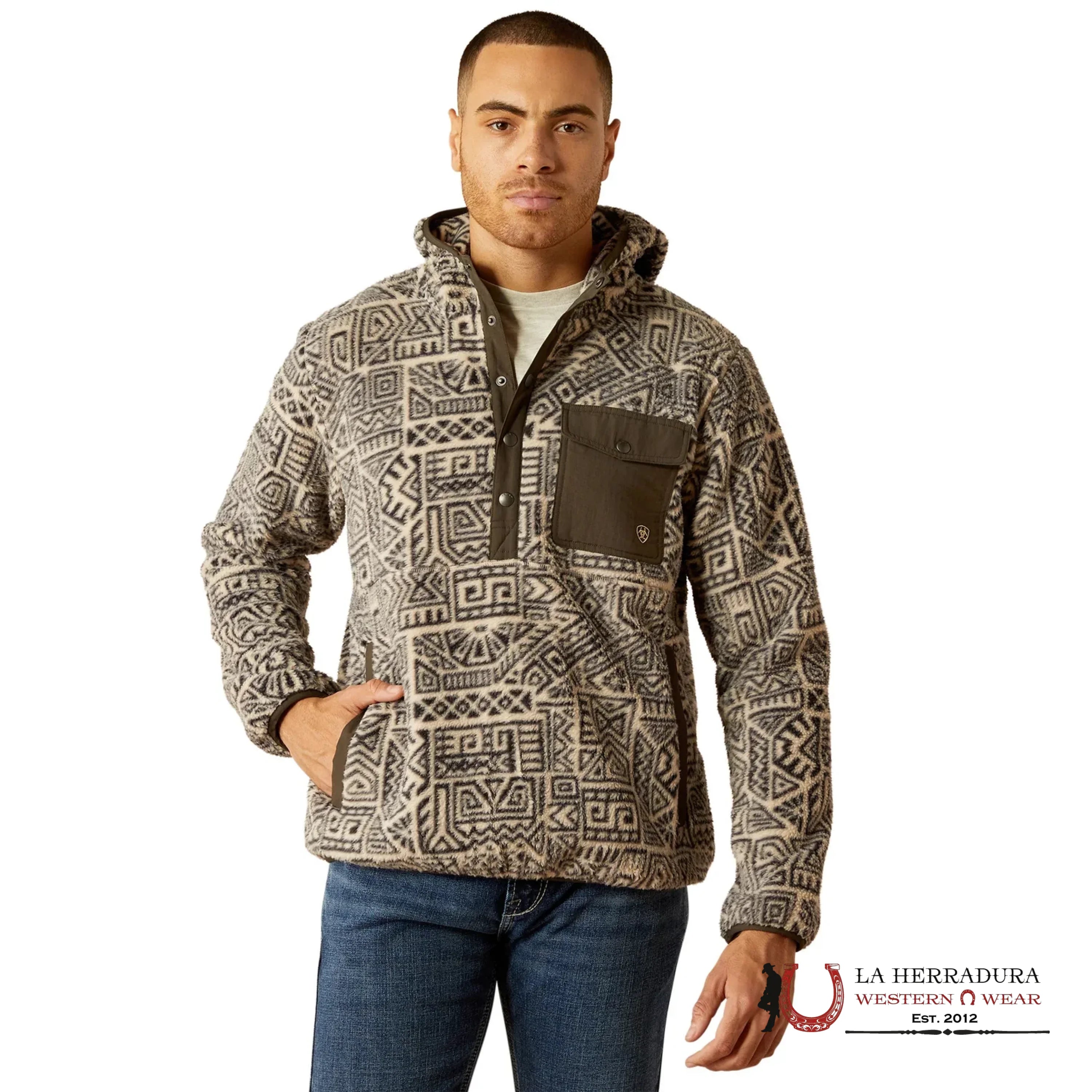 Ariat Light Brindle Polar Bear Fleece Hood-2995 Ropa Hombres