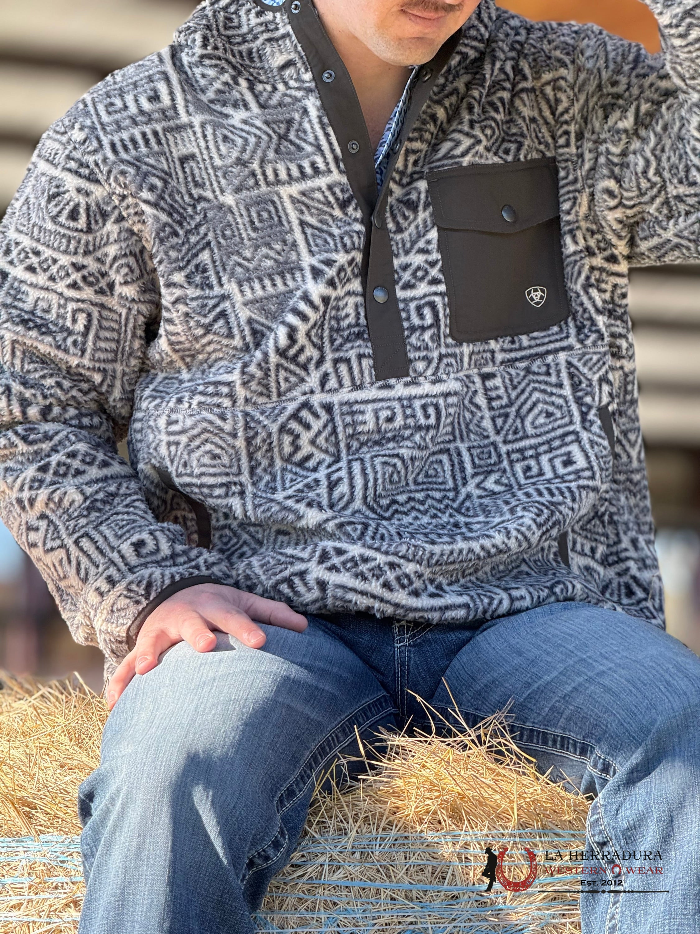 Ariat Light Brindle Polar Bear Fleece Hood-2995 Ropa Hombres