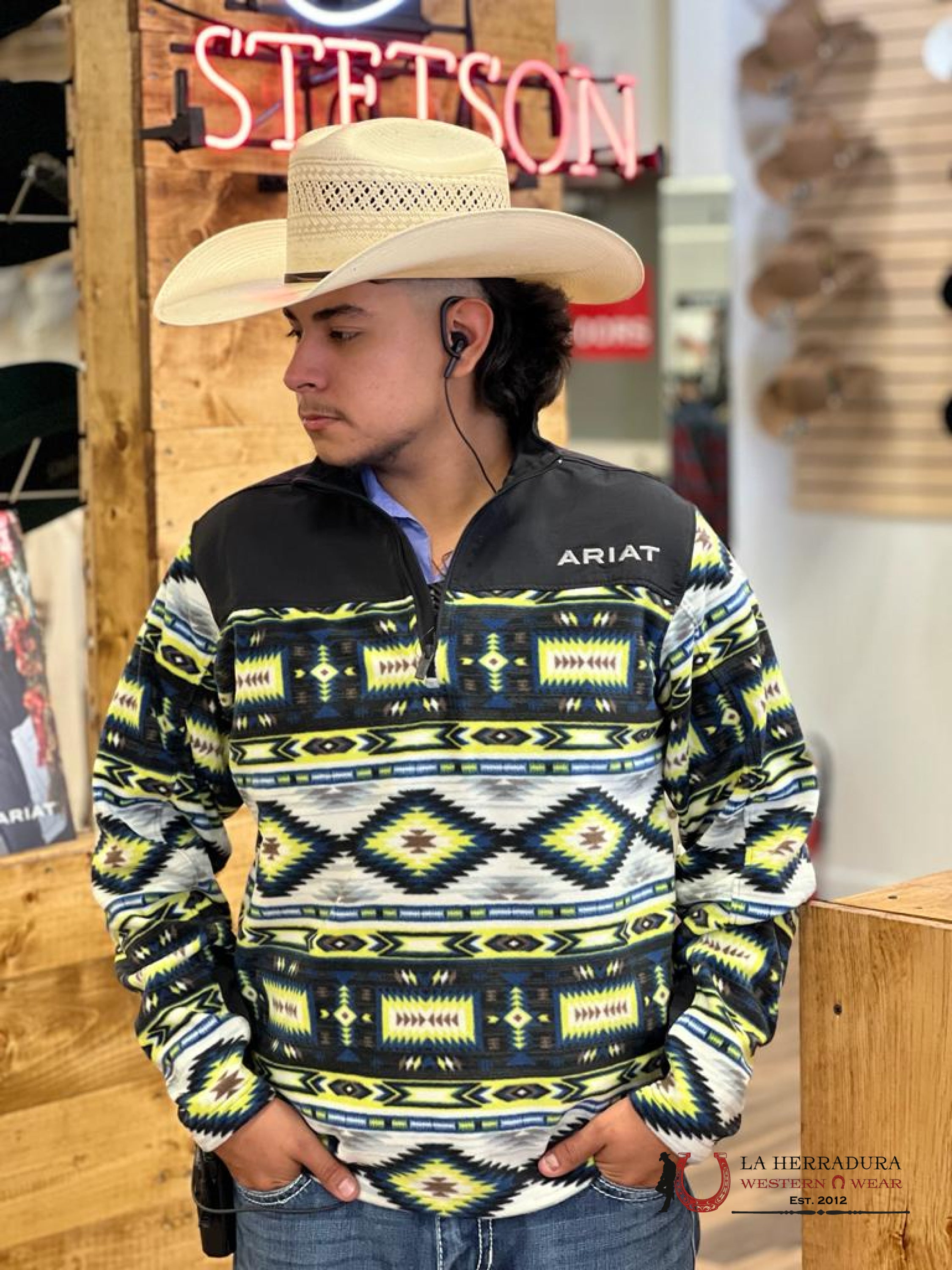 Ariat Lime Chaser Southwest Pull Over Basis Ropa Hombres