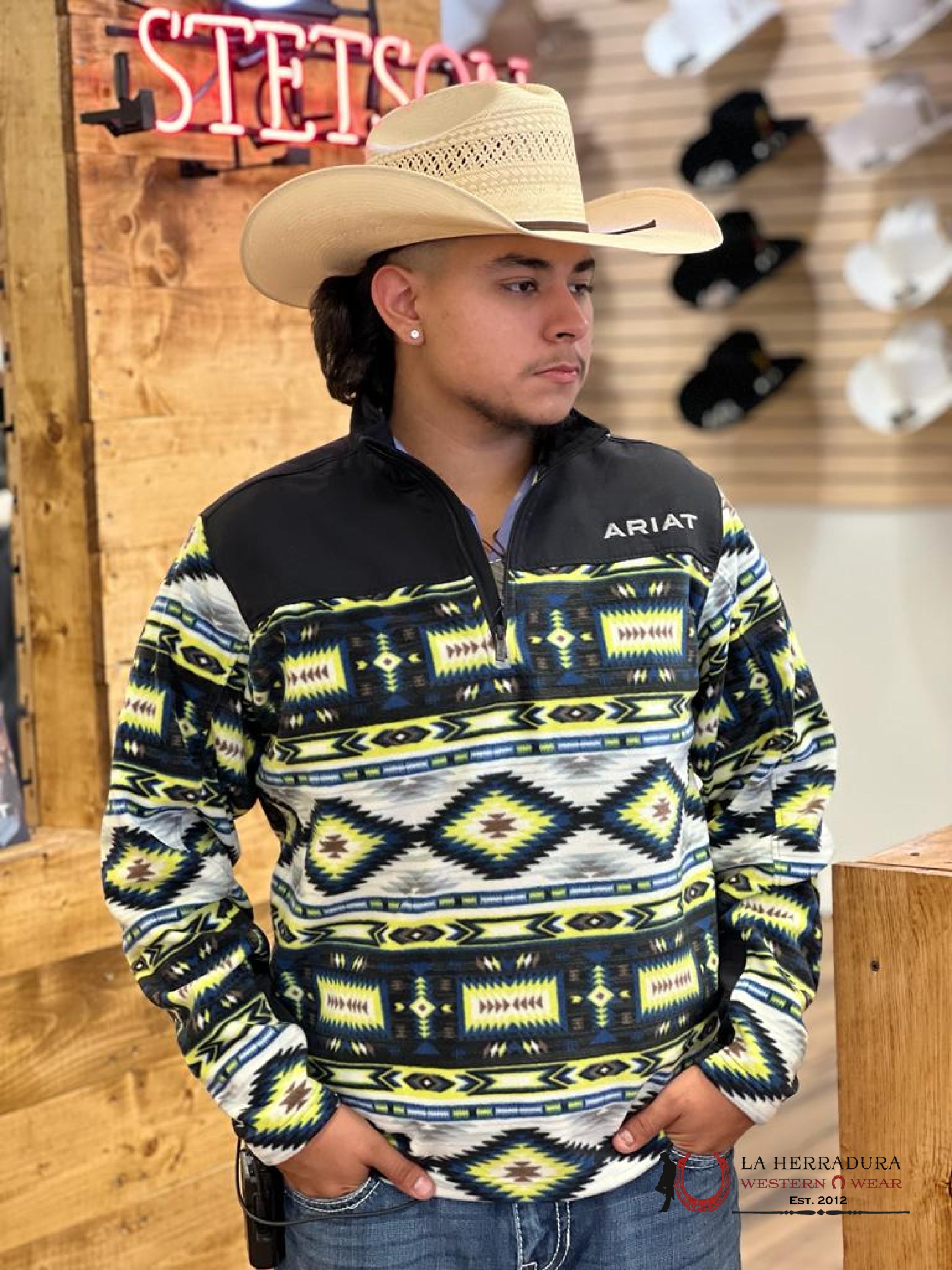 Ariat Lime Chaser Southwest Pull Over Basis Ropa Hombres