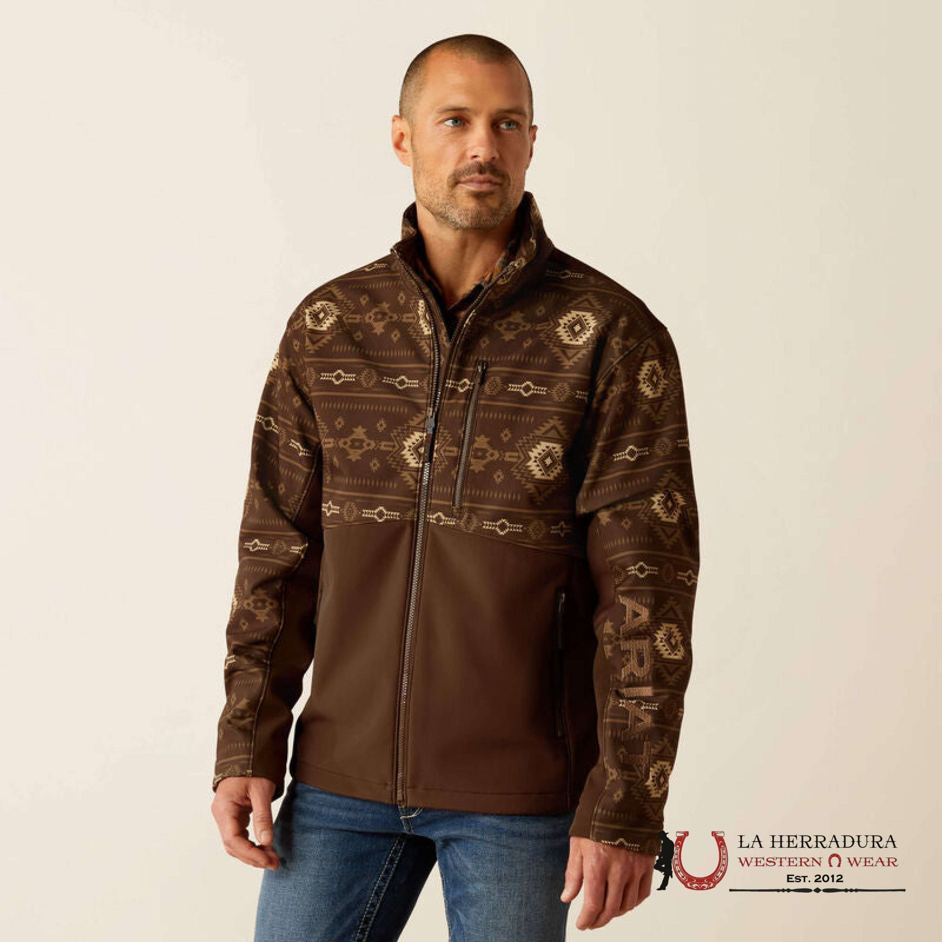 Ariat Logan Softshell Jacket Banyan Bark Southwest Print - 5416 Ropa Hombres