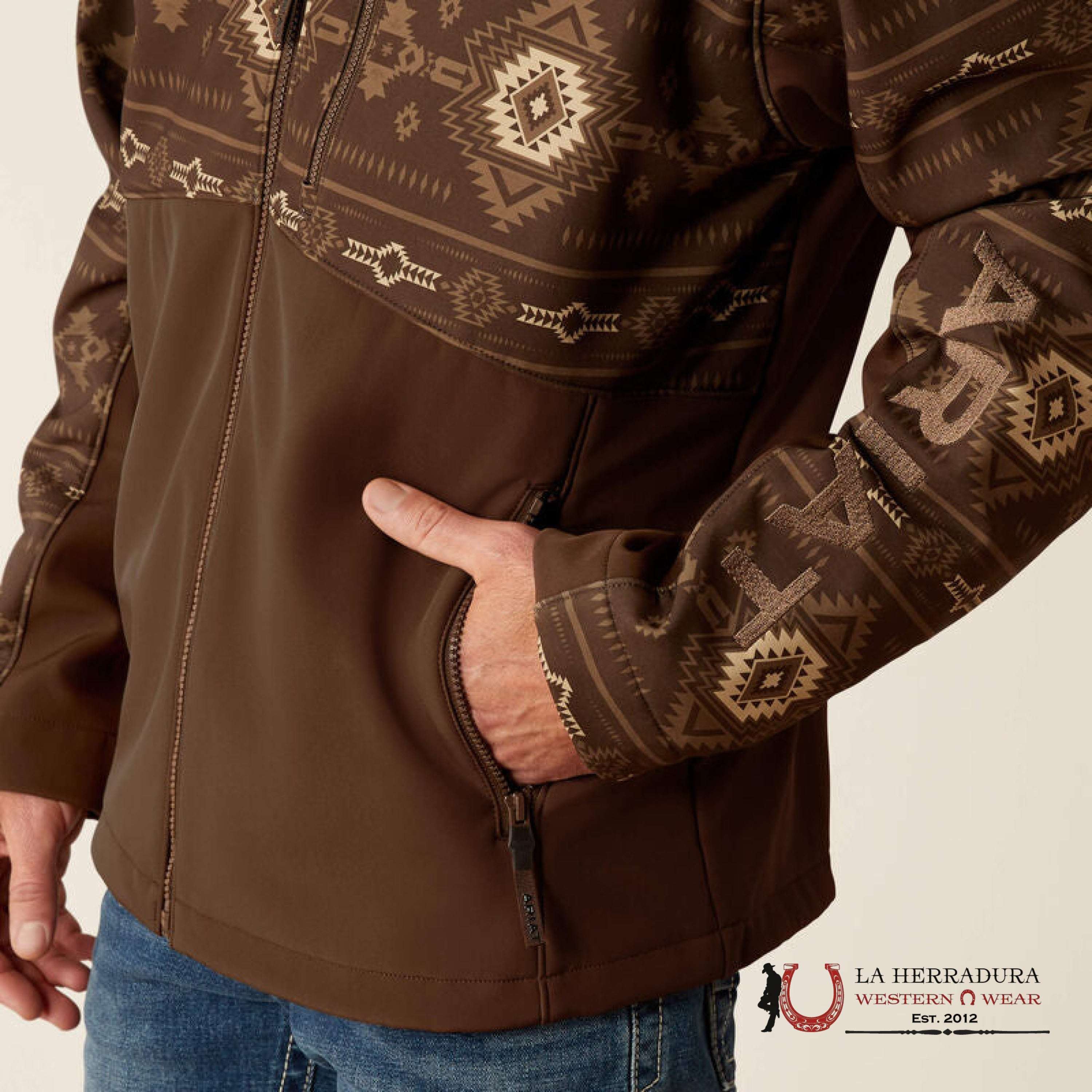Ariat Logan Softshell Jacket Banyan Bark Southwest Print - 5416 Ropa Hombres