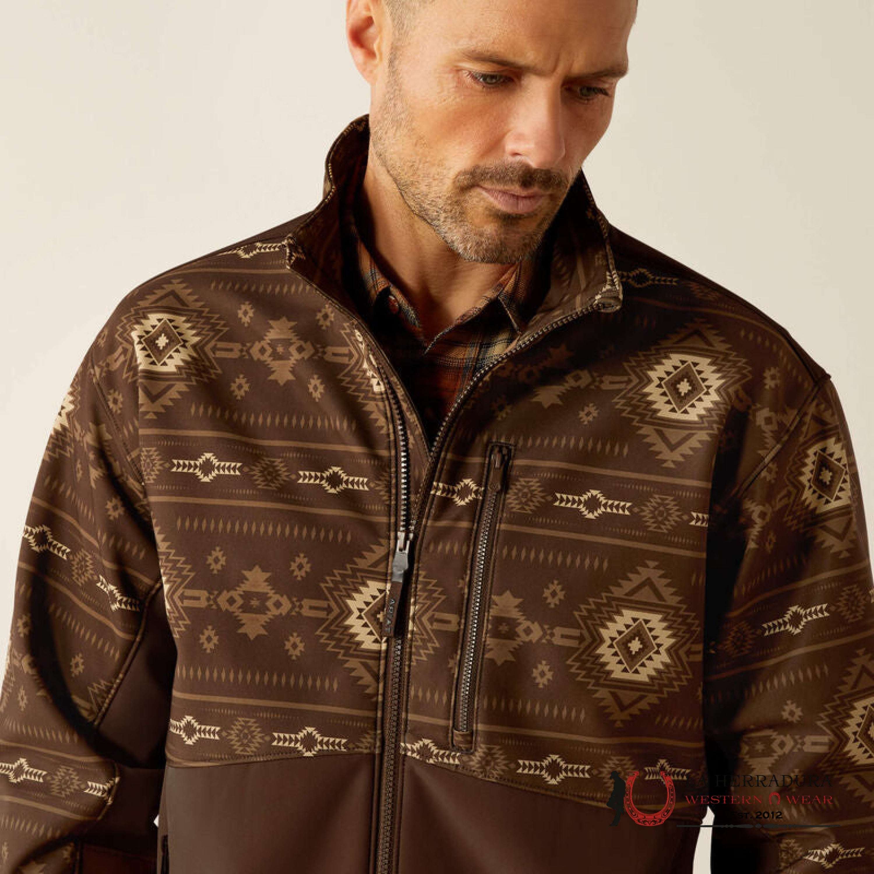 Ariat Logan Softshell Jacket Banyan Bark Southwest Print - 5416 Ropa Hombres