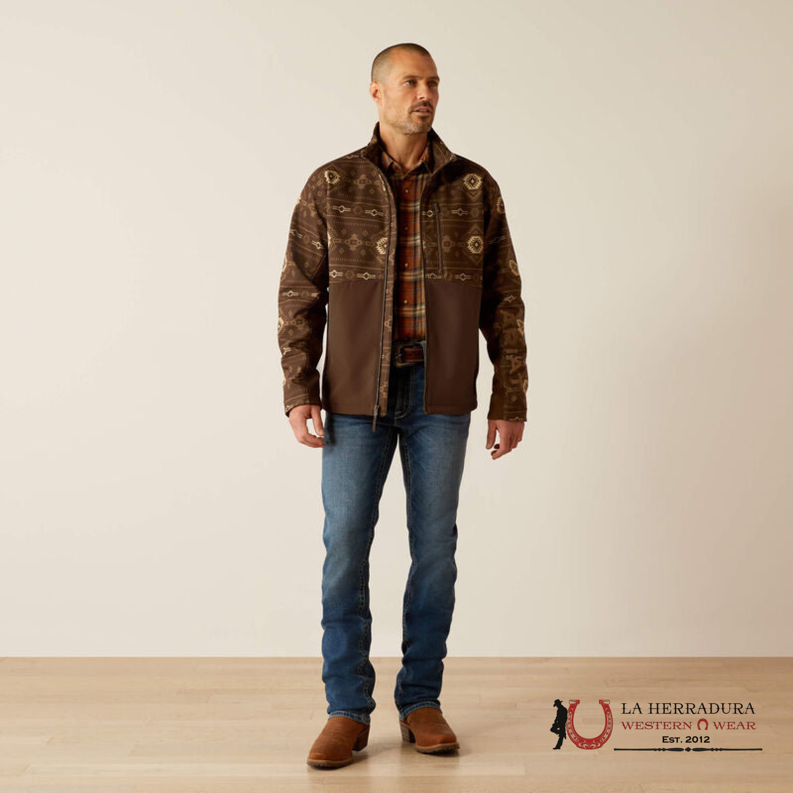 Ariat Logan Softshell Jacket Banyan Bark Southwest Print - 5416 Ropa Hombres