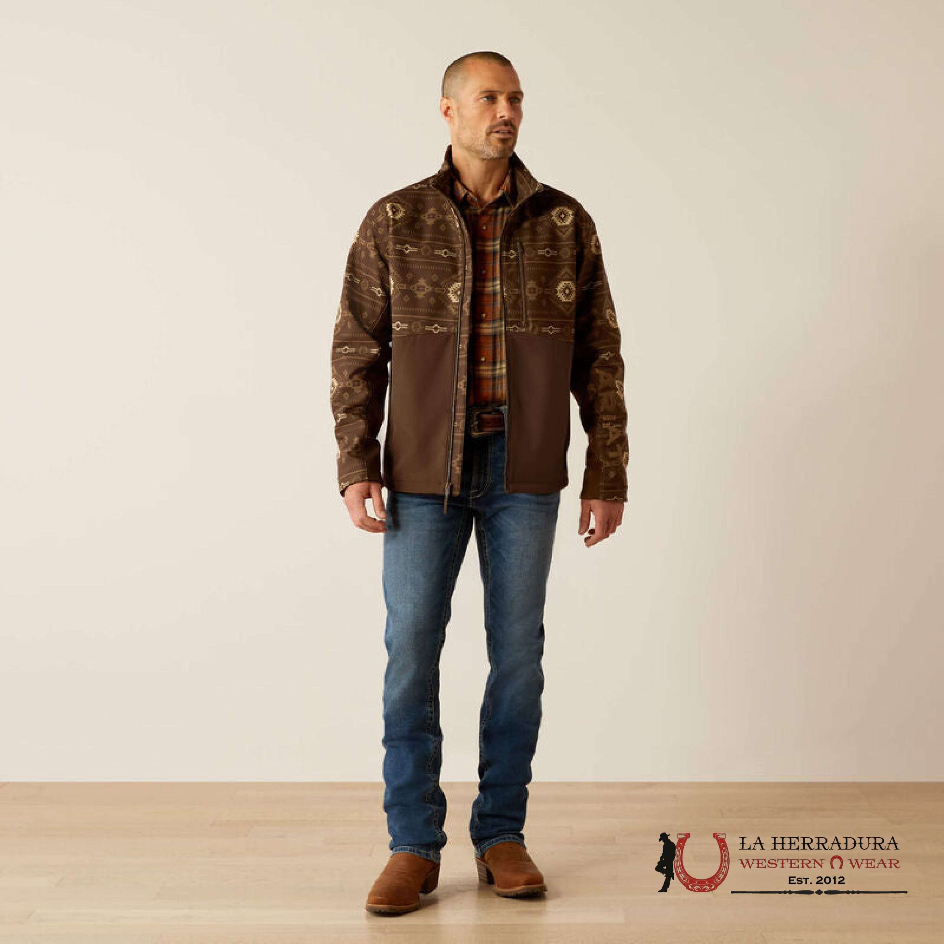 Ariat Logan Softshell Jacket Banyan Bark Southwest Print - 5416 Ropa Hombres