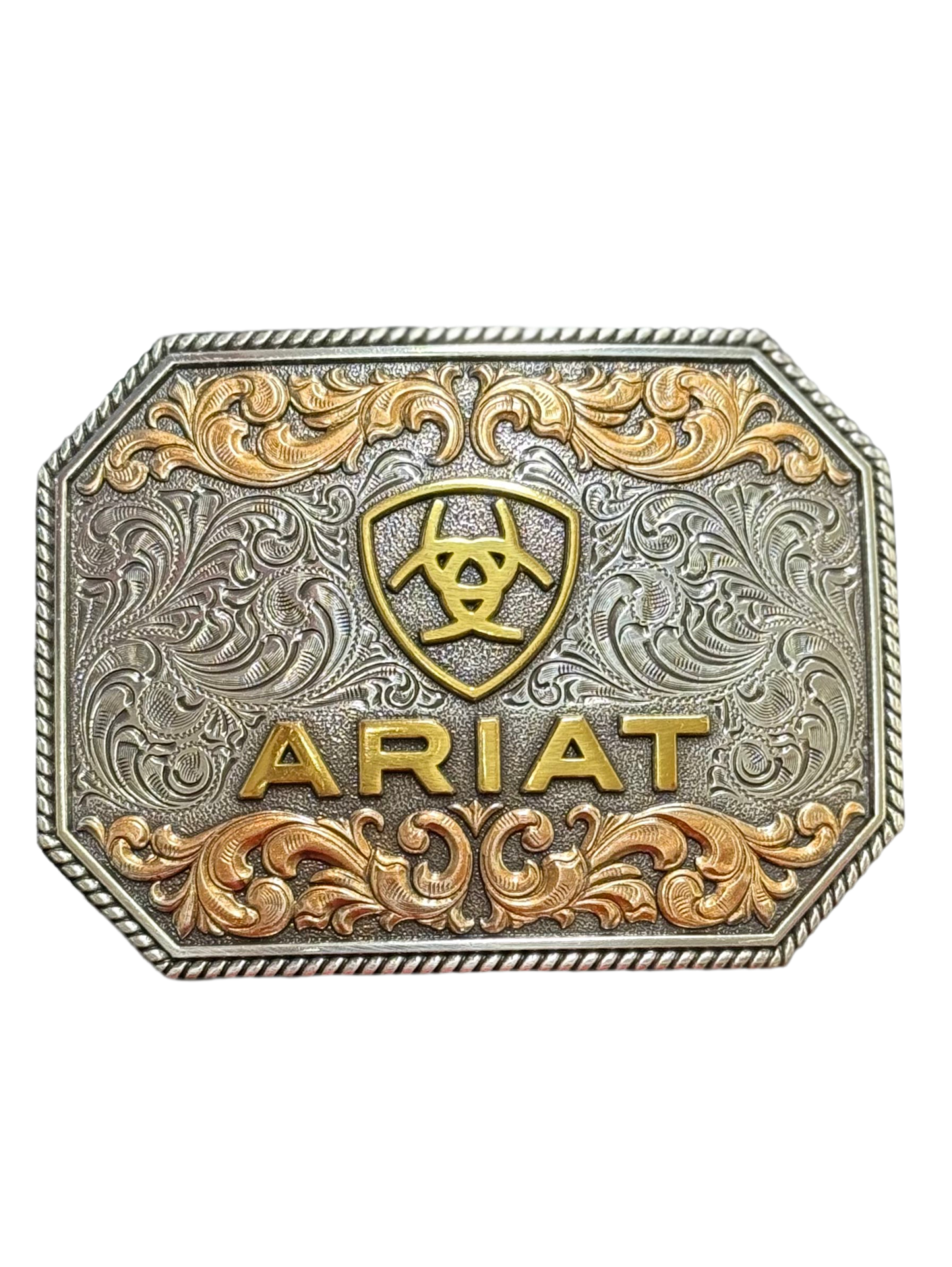 ARIAT LOGO GOLD AND ROSE GOLD DETAILS SQUARE BUCKLE A37054 ACCESORIOS