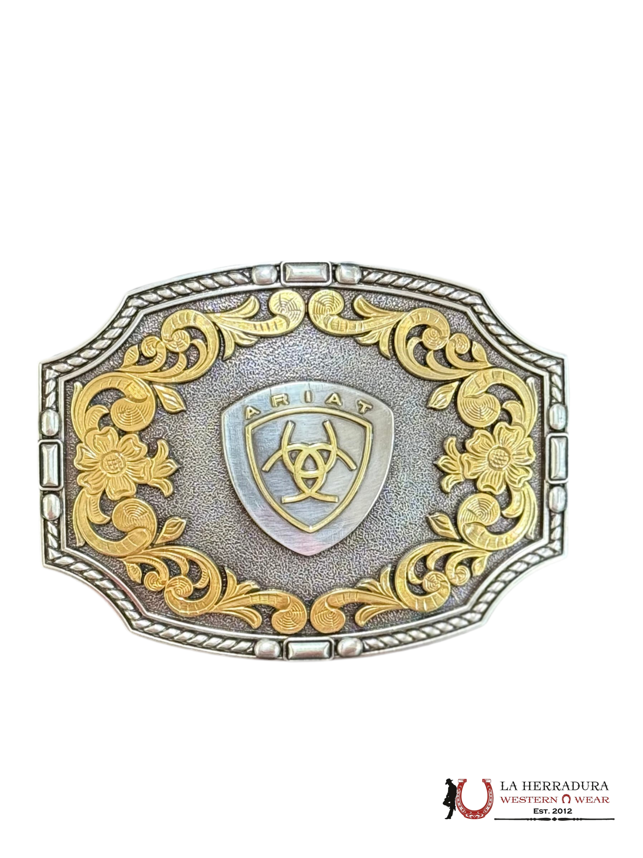 ARIAT LOGO GOLD DETAILS SQUARE BUCKLE A37023 ACCESORIOS