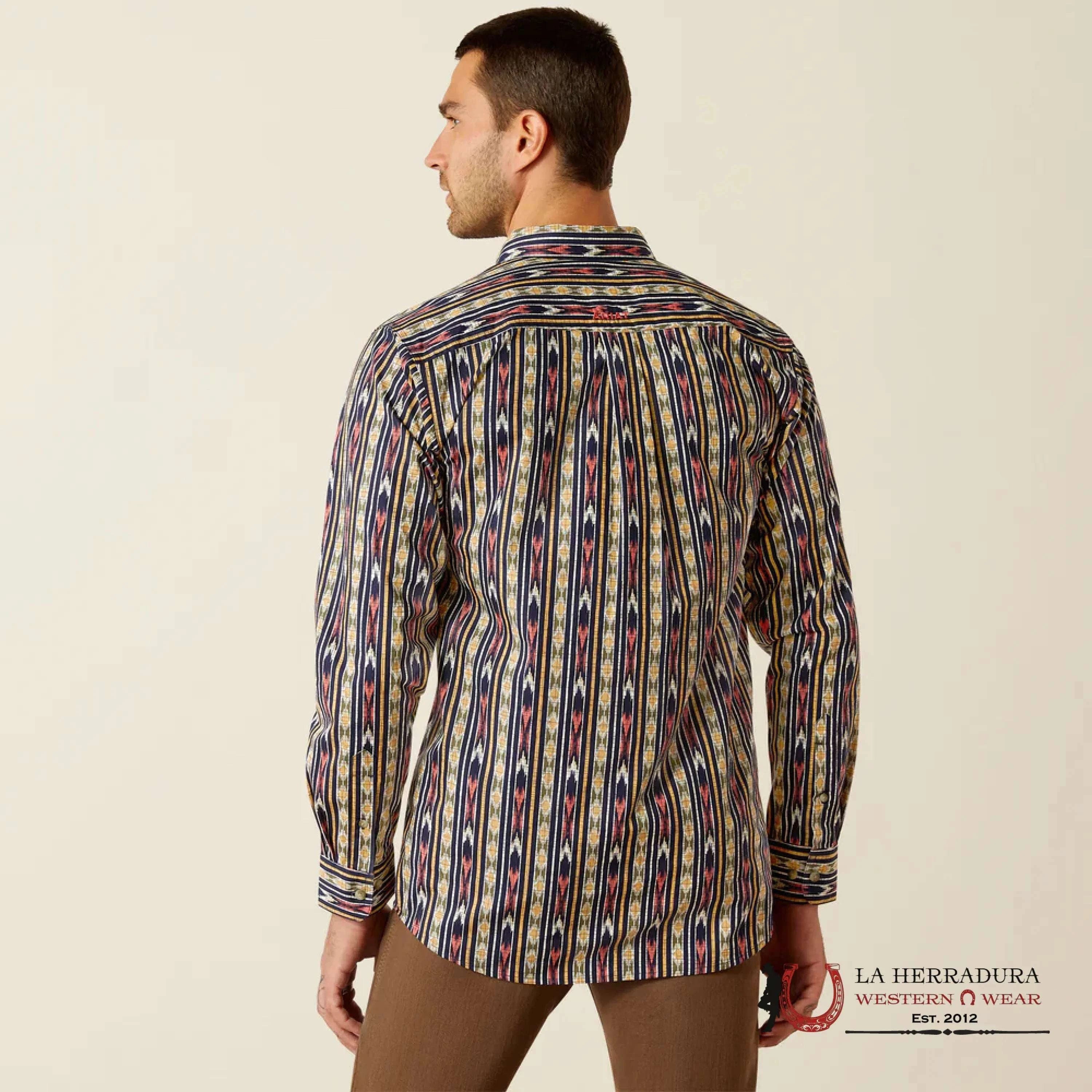 ARIAT LONG SLEEVE MENS SHIRT CHAZ FITTED NAVY - 4803 ROPA HOMBRES