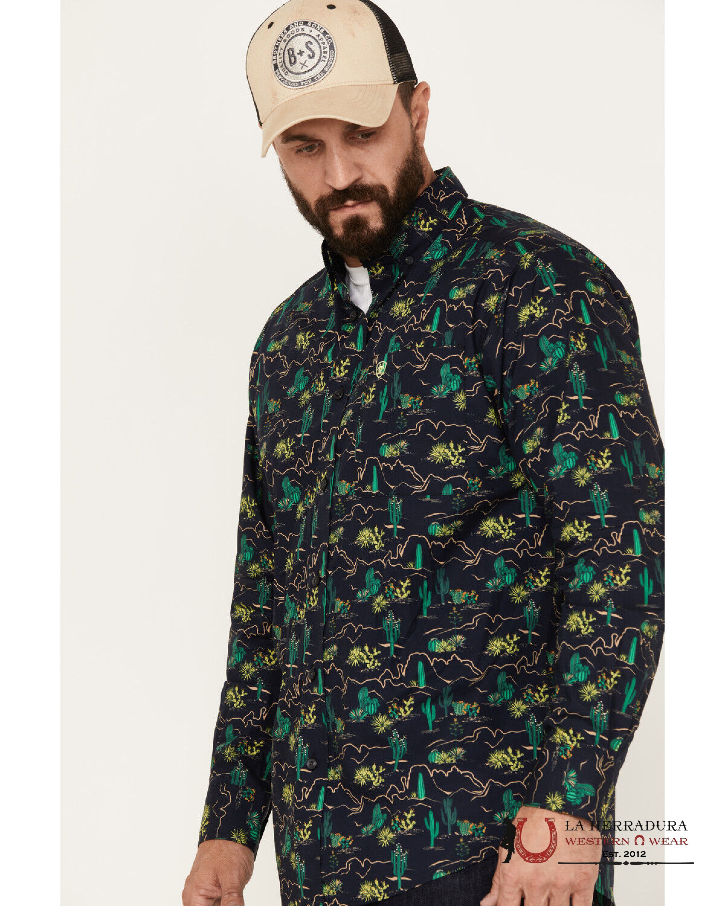 ARIAT MEN BECKETT CLASSIC LONG SLEEVE SHIRT DARK SAPPHIRE 1822 ROPA HOMBRES