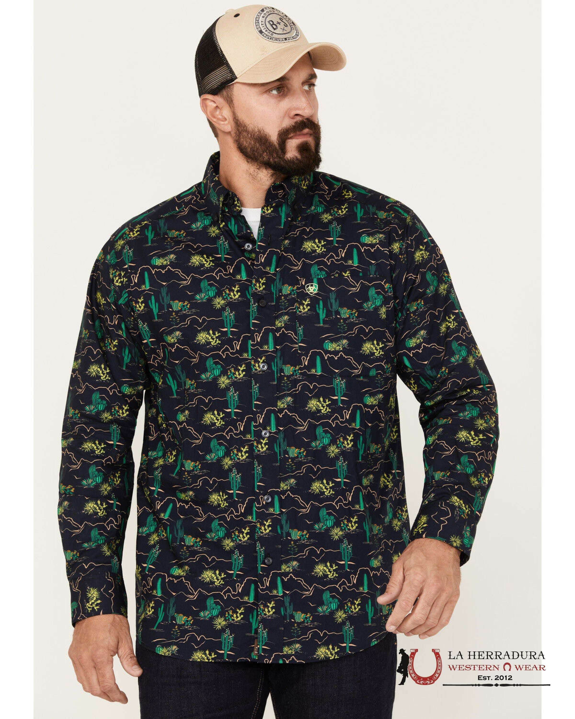 ARIAT MEN BECKETT CLASSIC LONG SLEEVE SHIRT DARK SAPPHIRE 1822 ROPA HOMBRES