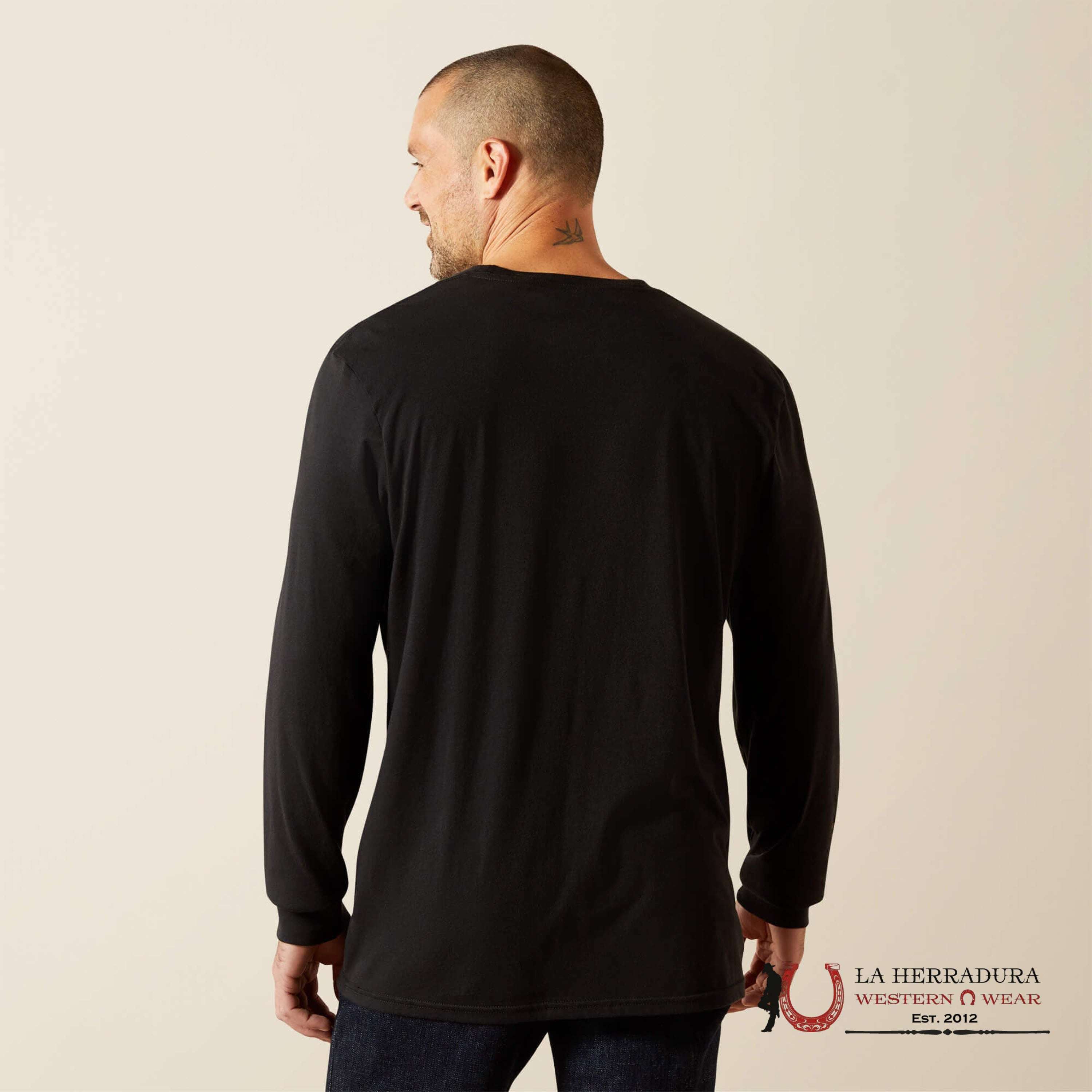 ARIAT MEN CLEAN STRIPE T SHIRT BLACK 10062415 ROPA HOMBRES