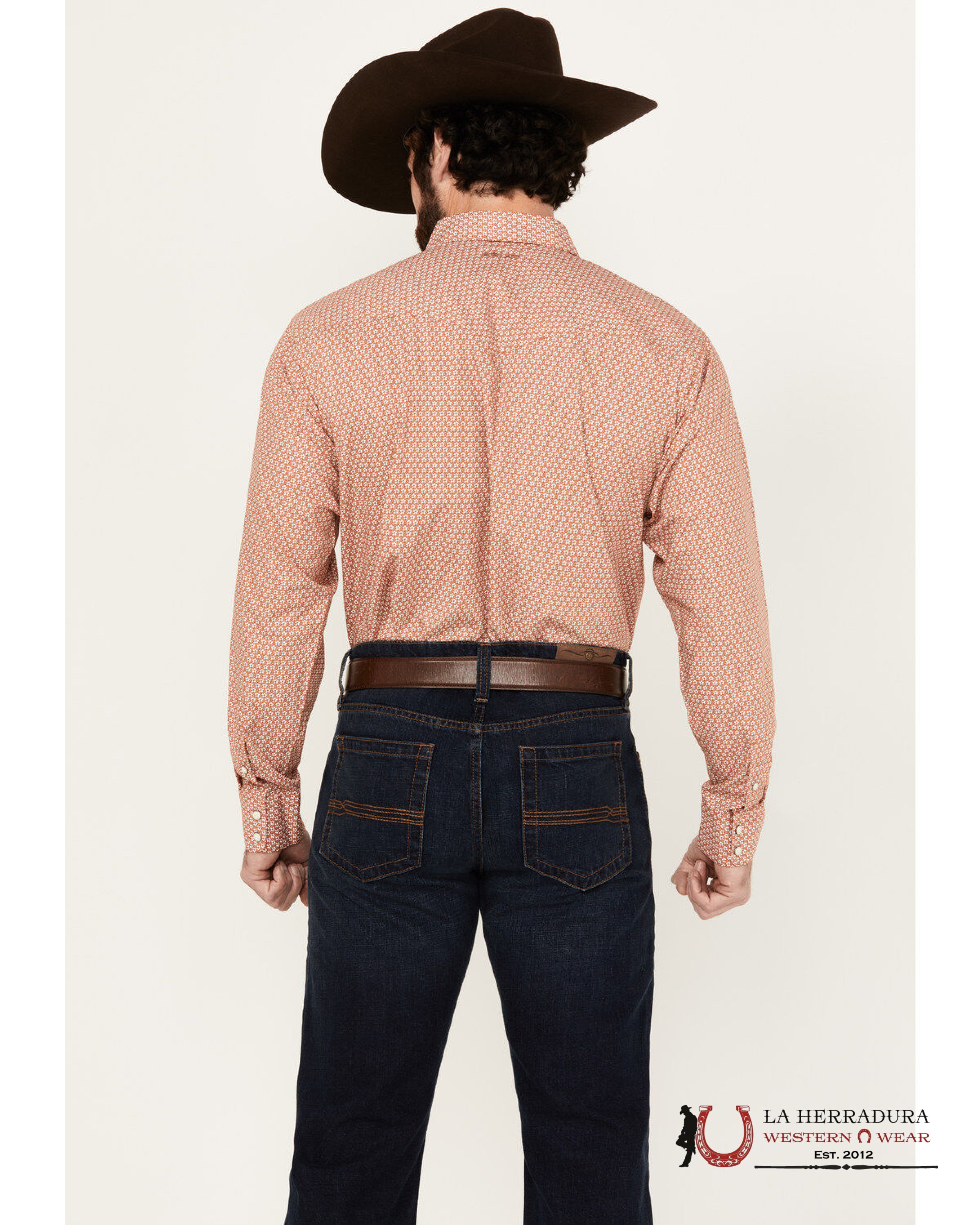 ARIAT MEN EASTON SNP LS SHRT CORAL 1350 ROPA HOMBRES