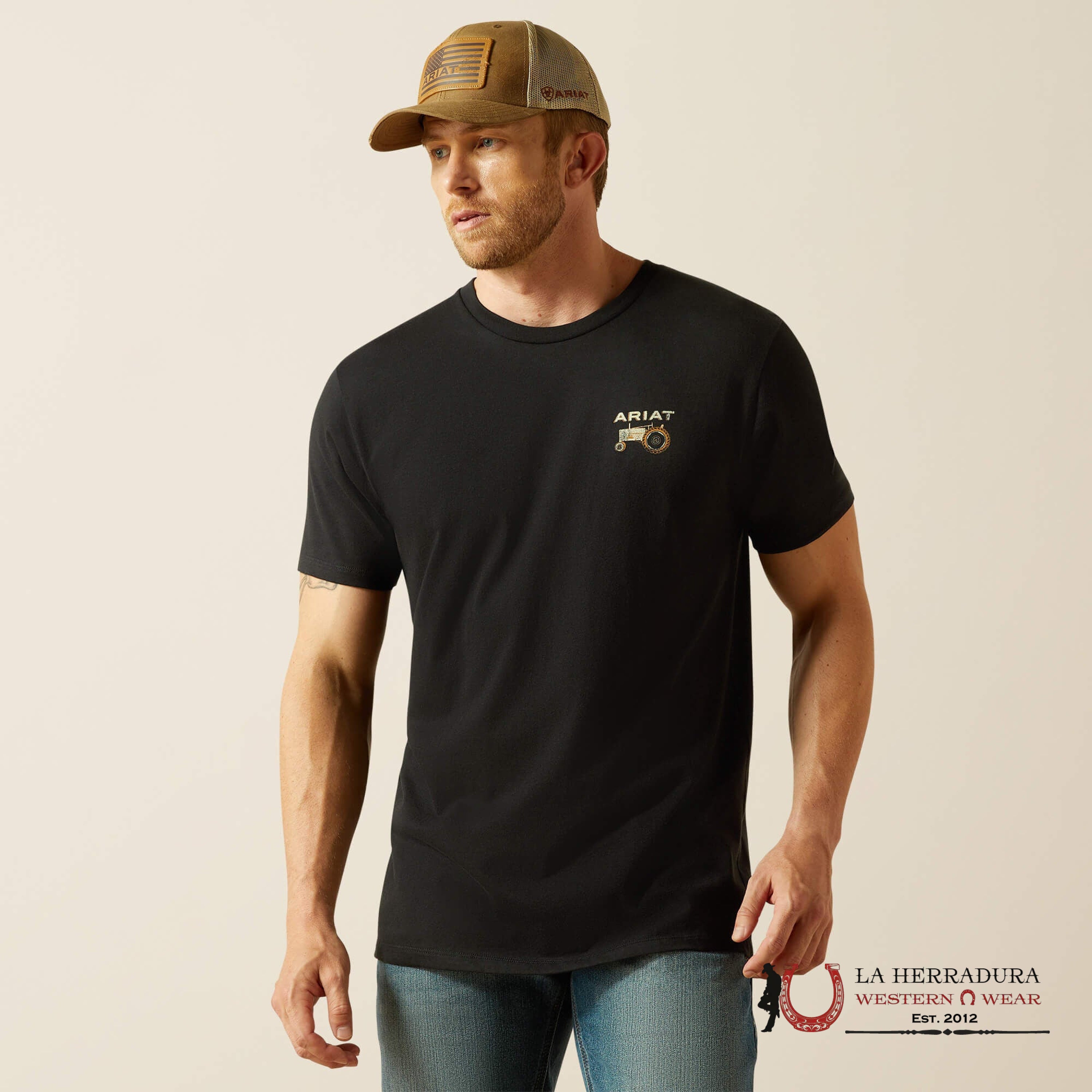 ARIAT MEN GRAMPS TRACTOR T SHIRT BLACK 10062425 ROPA HOMBRES