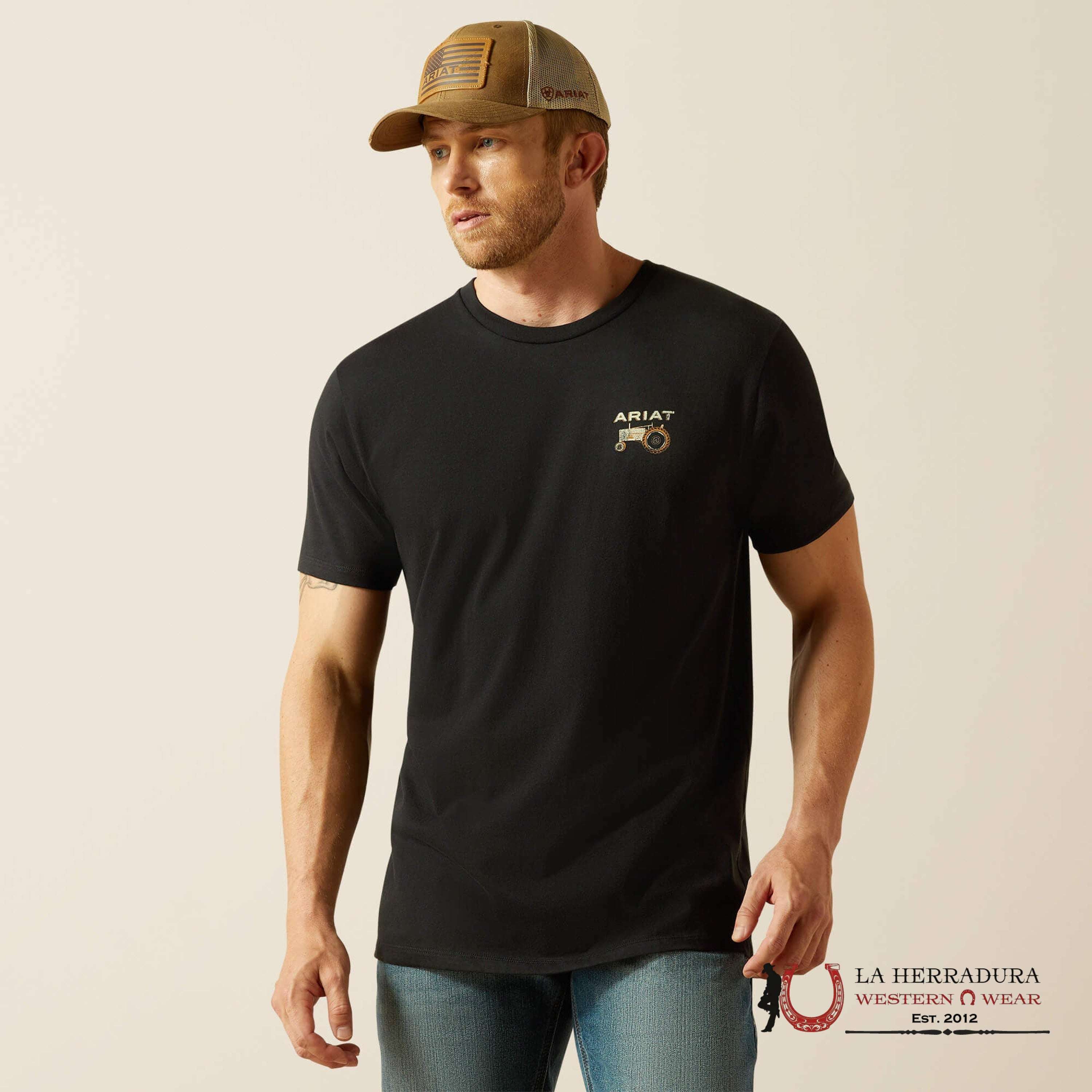 ARIAT MEN GRAMPS TRACTOR T SHIRT BLACK 10062425 ROPA HOMBRES
