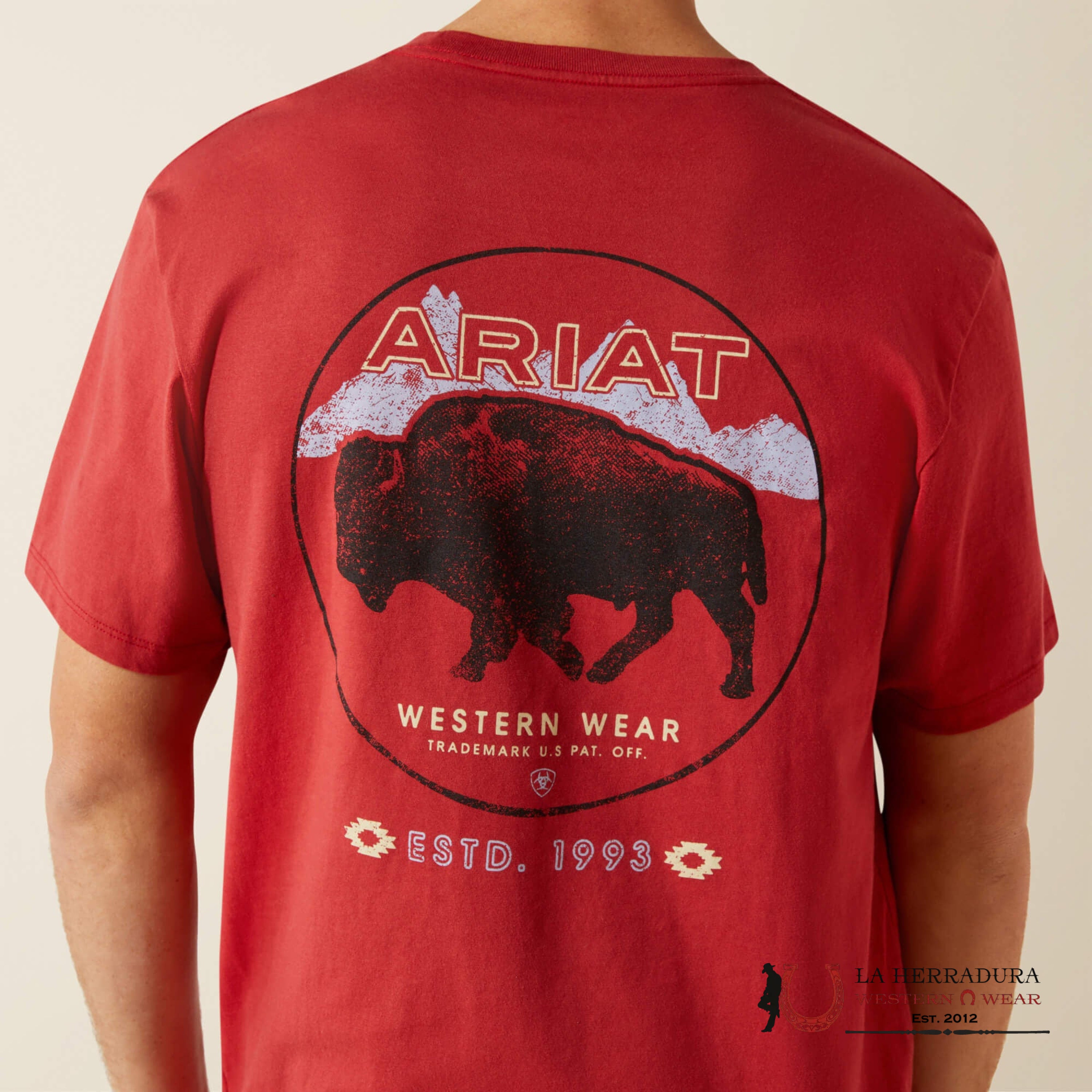 ARIAT MEN PATRIOT BUFFALO COIN T SHIRT BRICK RED 10062419 ROPA HOMBRES
