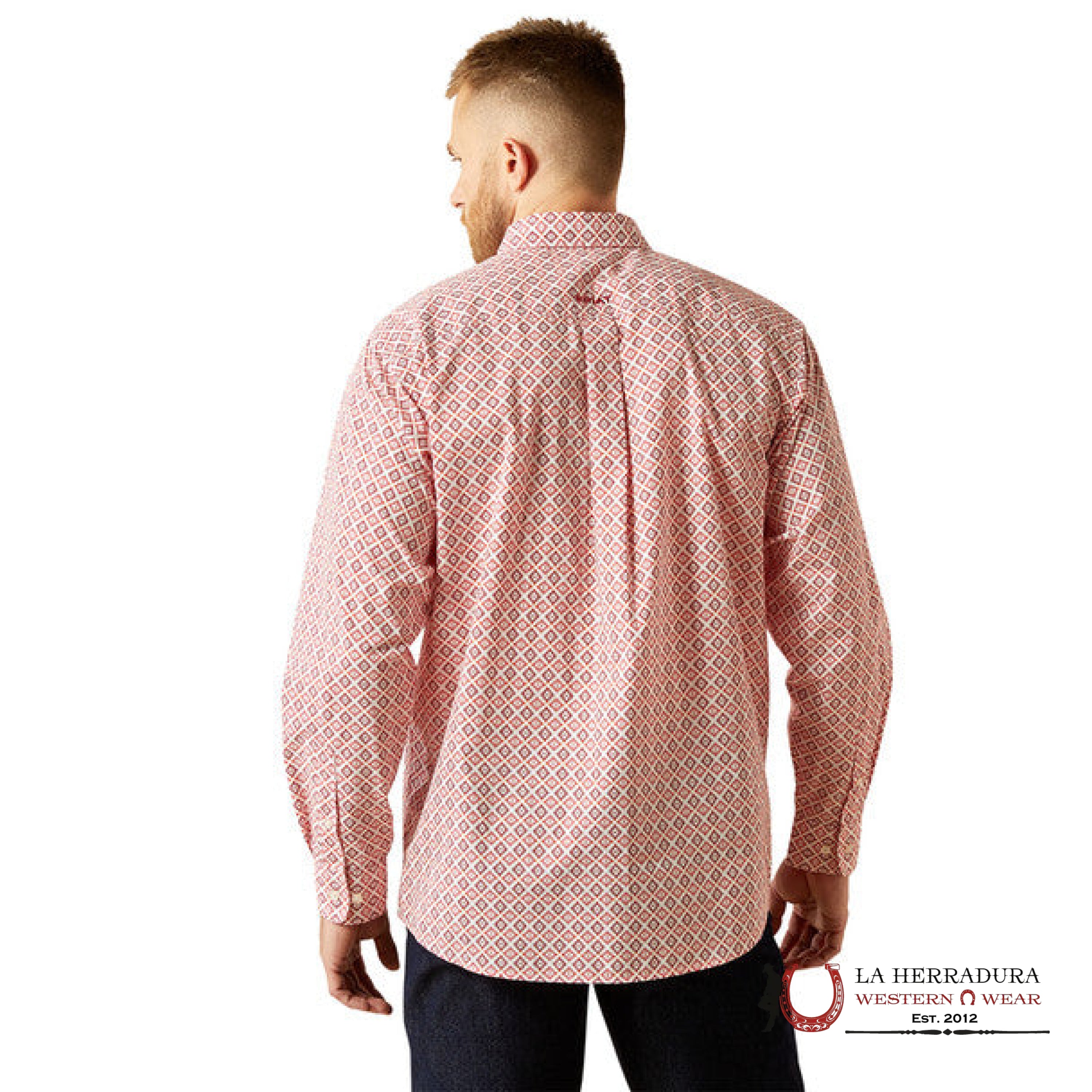 ARIAT MEN SAYLOR LS SHRT ORANGE 8966 ROPA HOMBRES