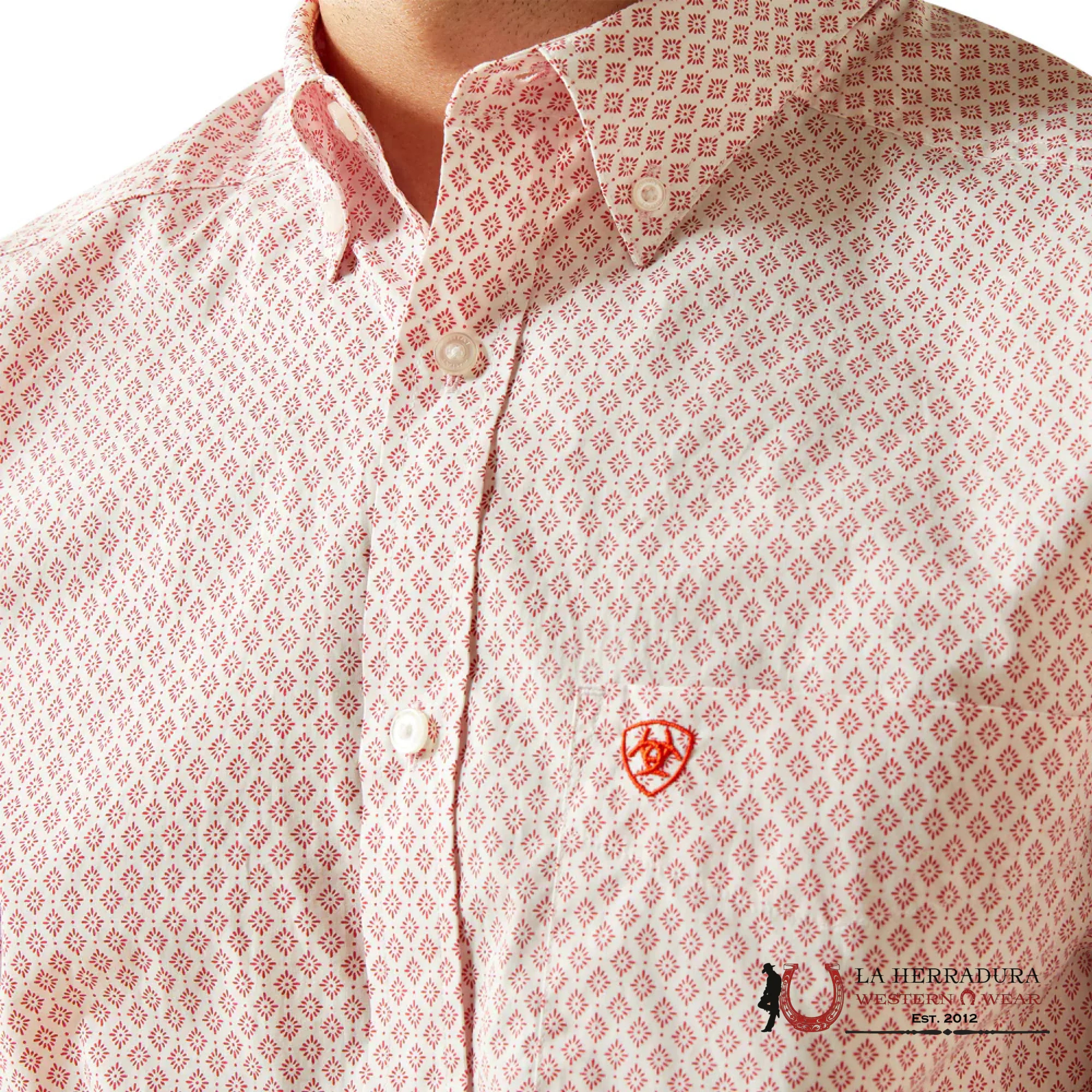 ARIAT MEN SYLVESTER FTD LS SHRT RED 8997 ROPA HOMBRES