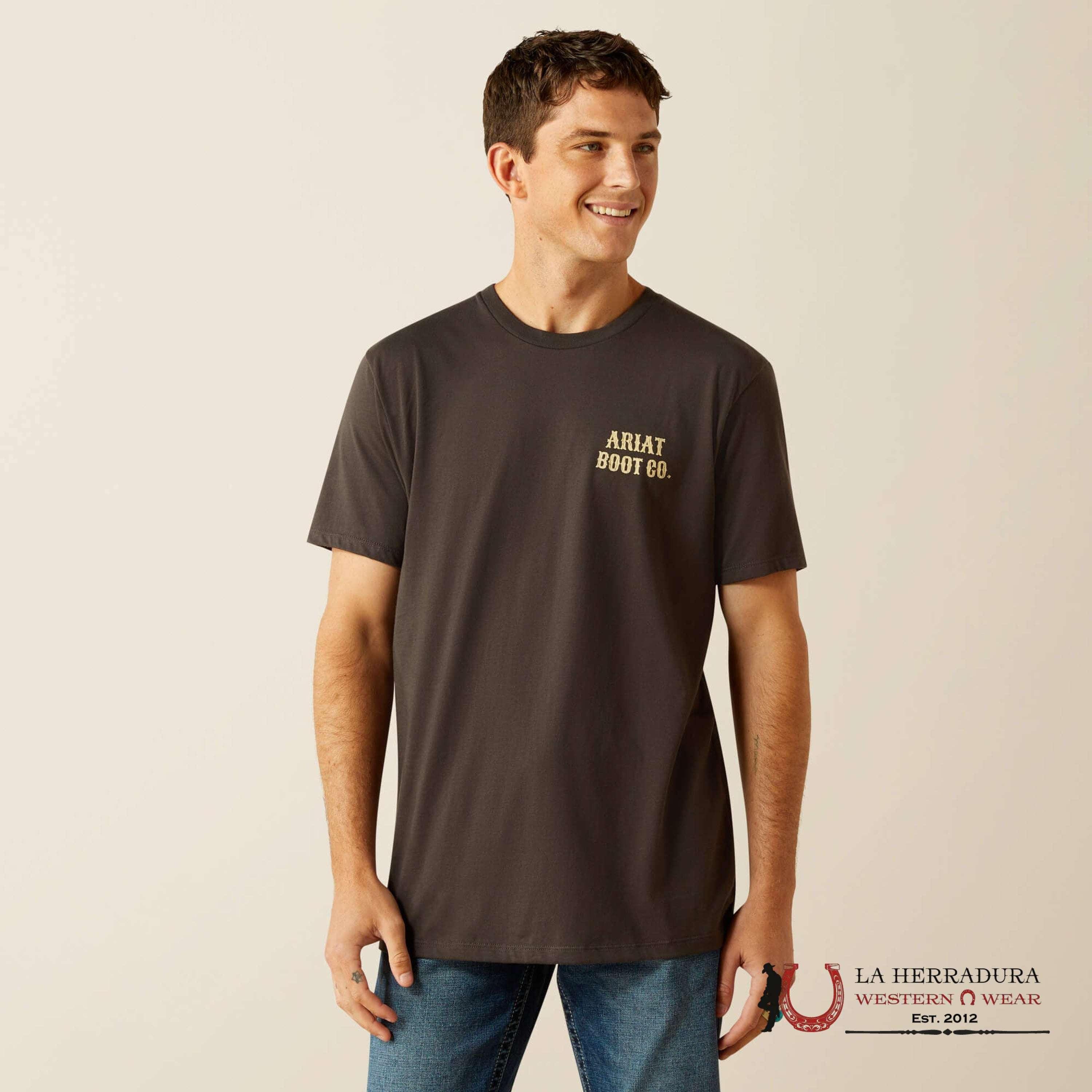 ARIAT MEN T-SHIRT COWBOY COCKY VINTAGE BLACK 10058894 ROPA HOMBRES