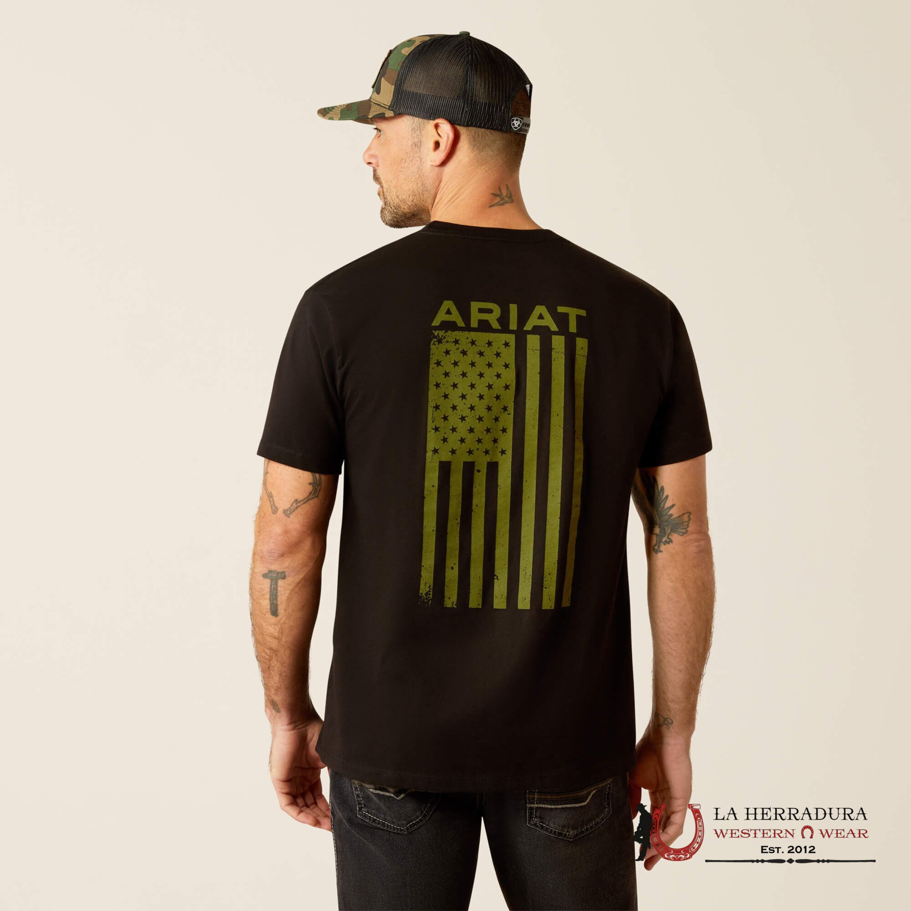 ARIAT MEN T-SHIRT FREEDOM BLACK 10054175 ROPA HOMBRES