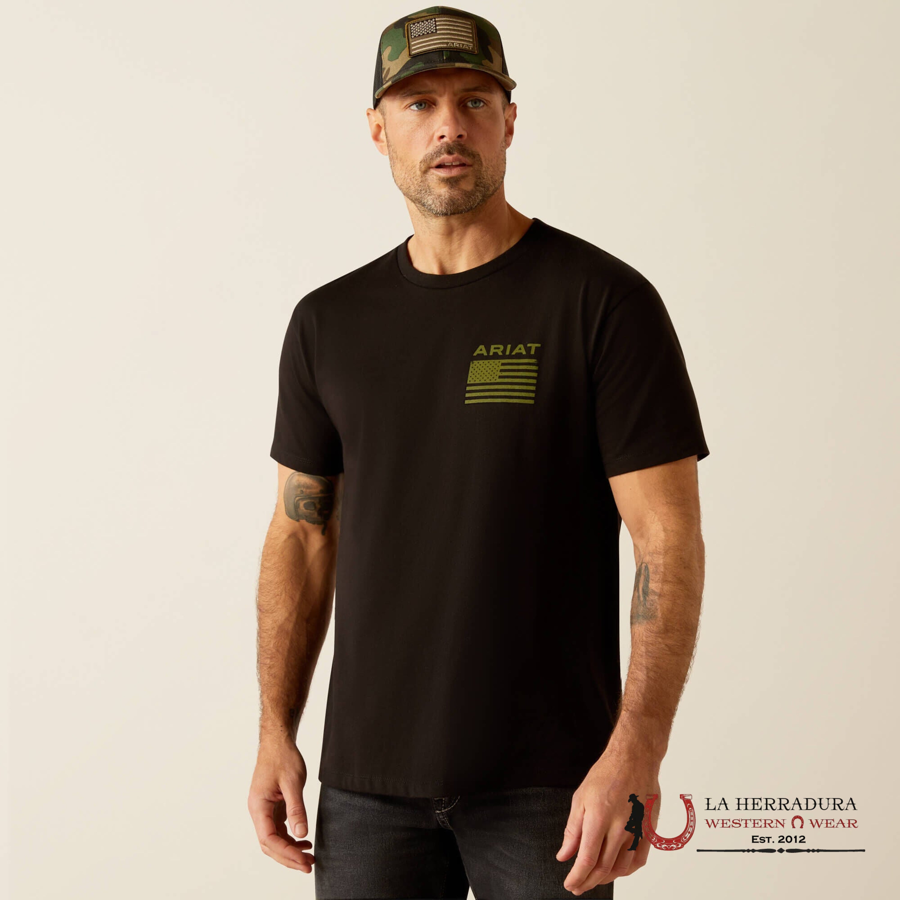 ARIAT MEN T-SHIRT FREEDOM BLACK 10054175 ROPA HOMBRES