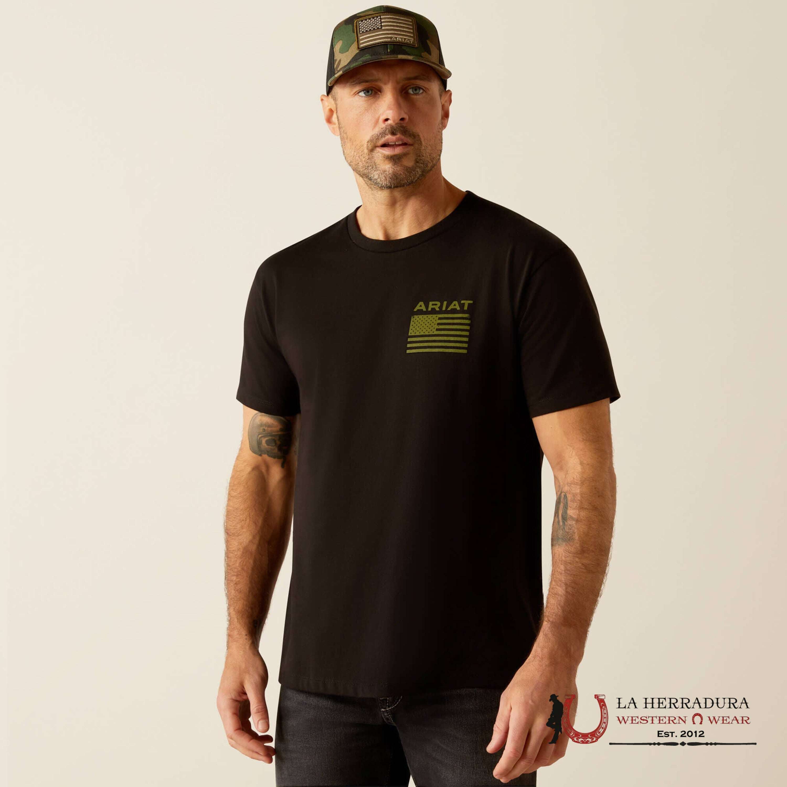 ARIAT MEN T-SHIRT FREEDOM BLACK 10054175 ROPA HOMBRES
