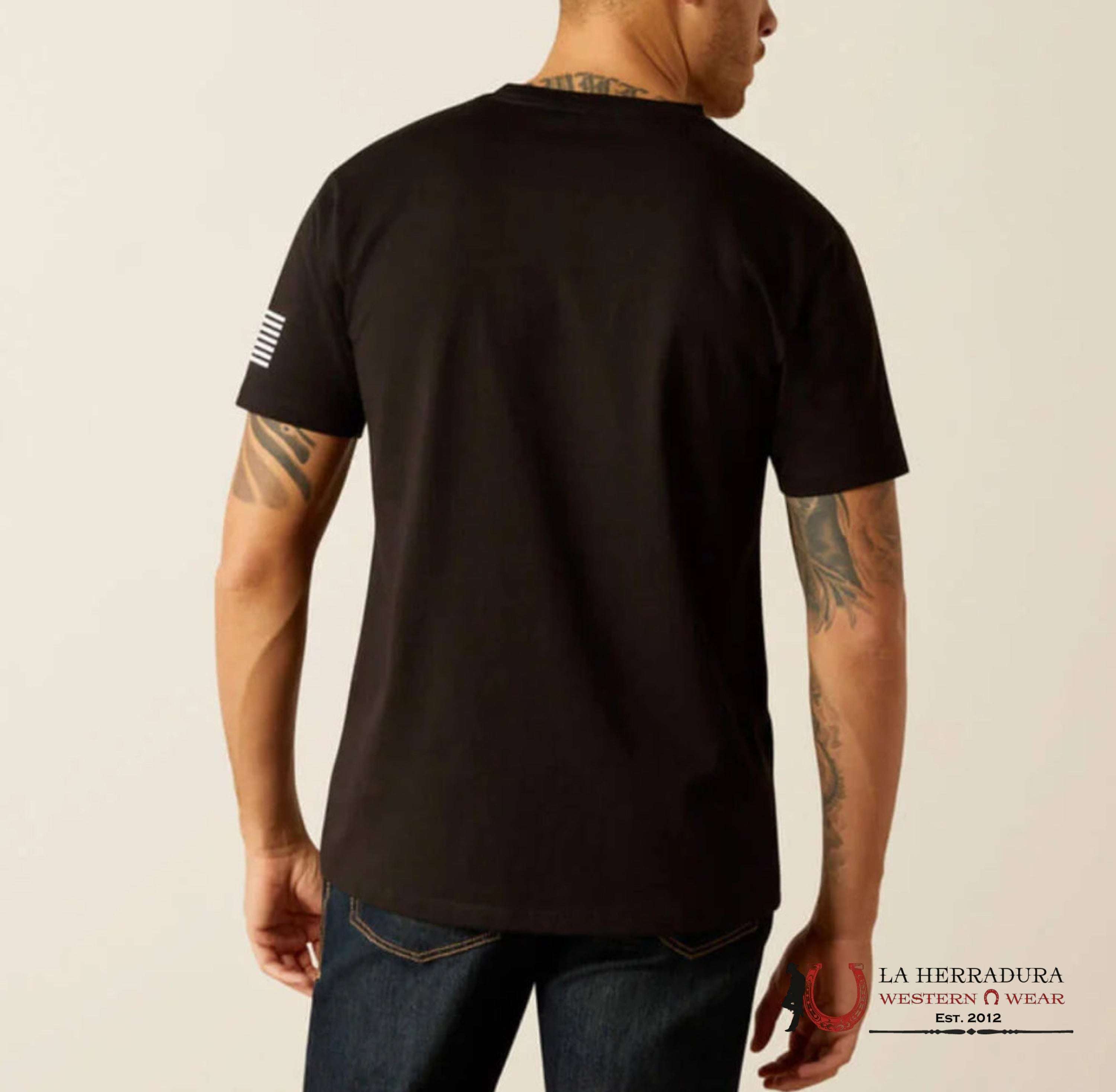 ARIAT MEN T-SHIRT SHELD FLAG BLACK 10054197 ROPA HOMBRES