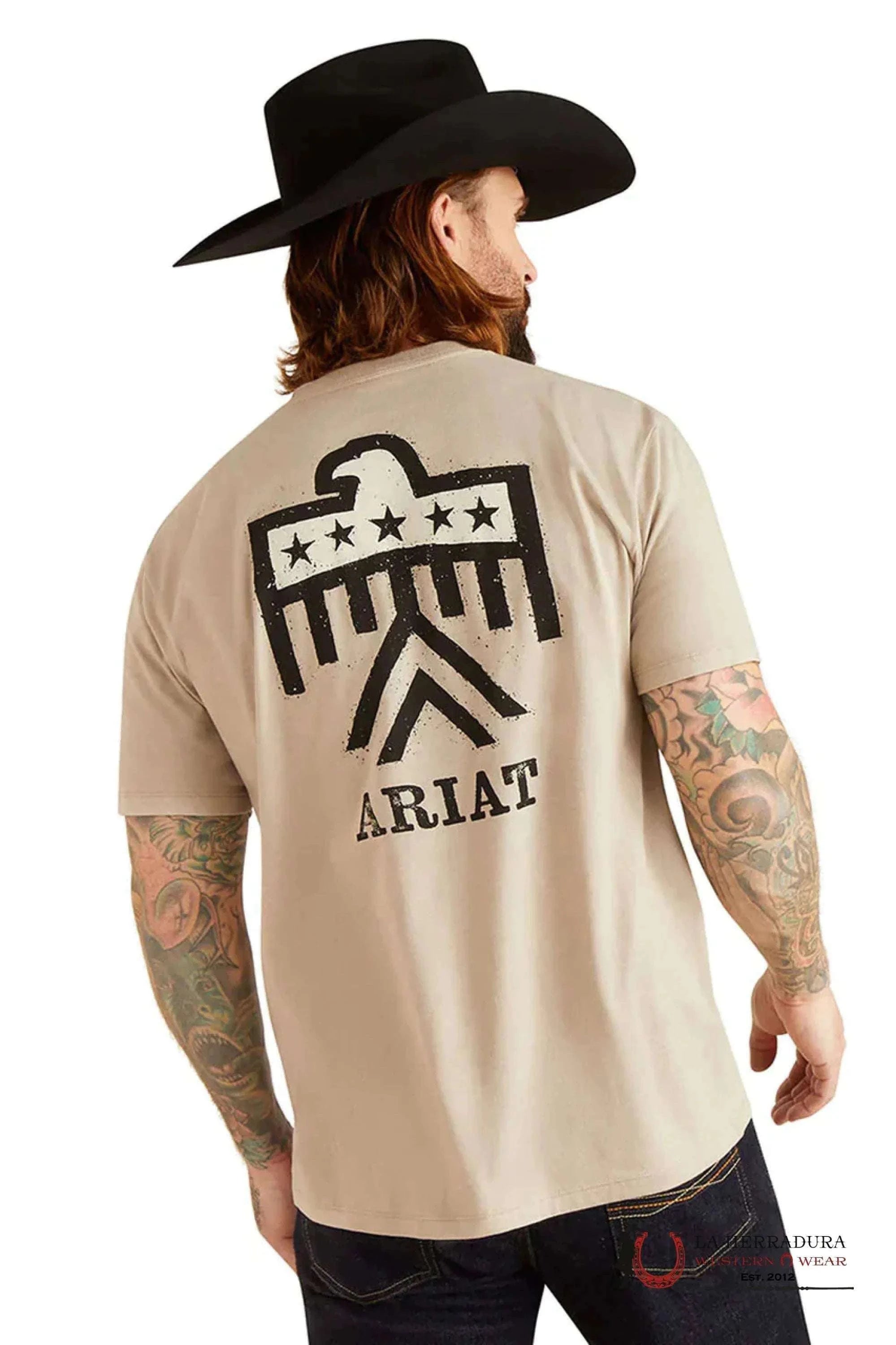 ARIAT MEN T-SHIRT THUNDERBIRD KHAKI HEATHER 10047891 ROPA HOMBRES