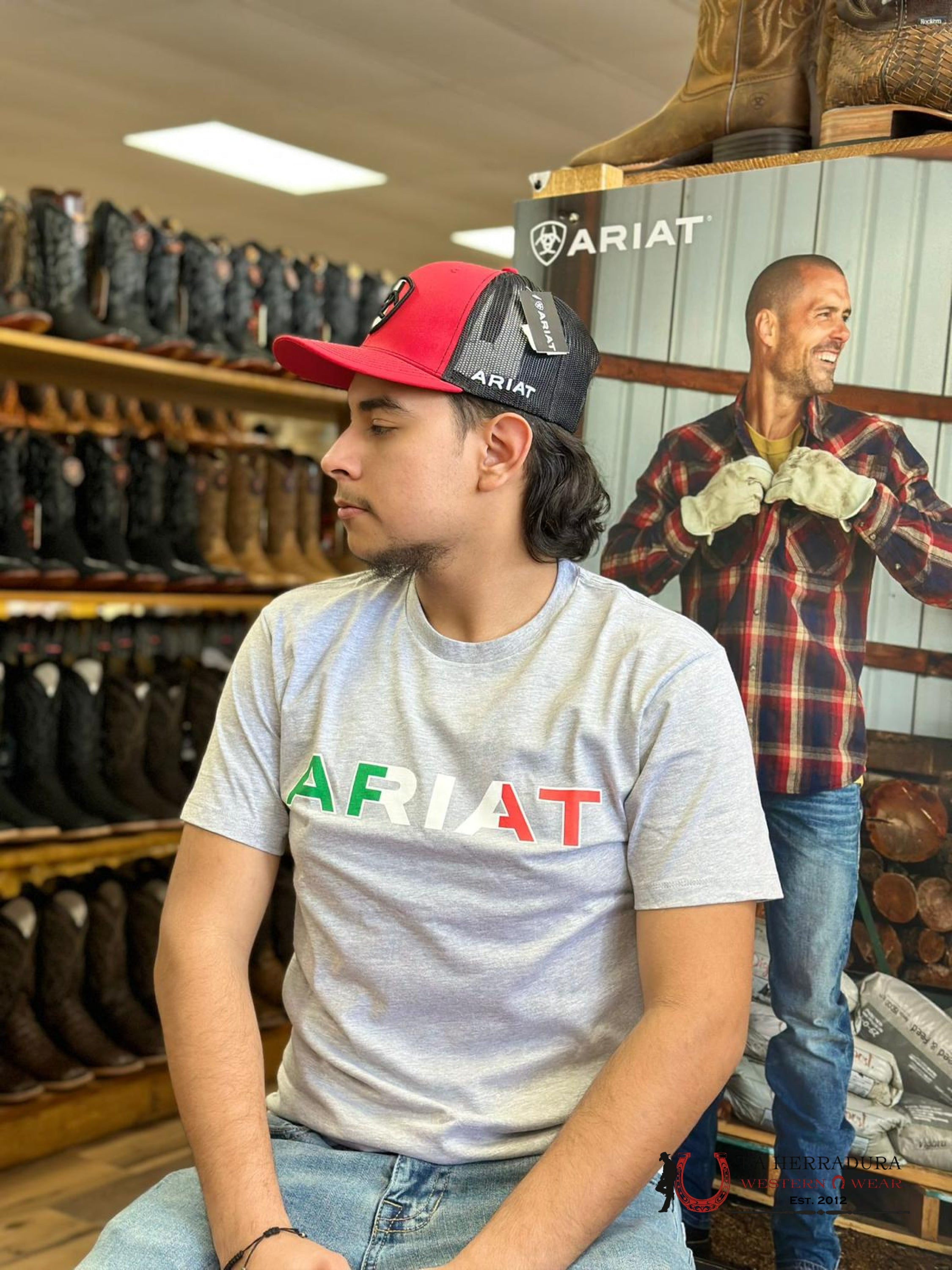 Ariat Viva Mexico T-Shirt Grey Ropa Hombres