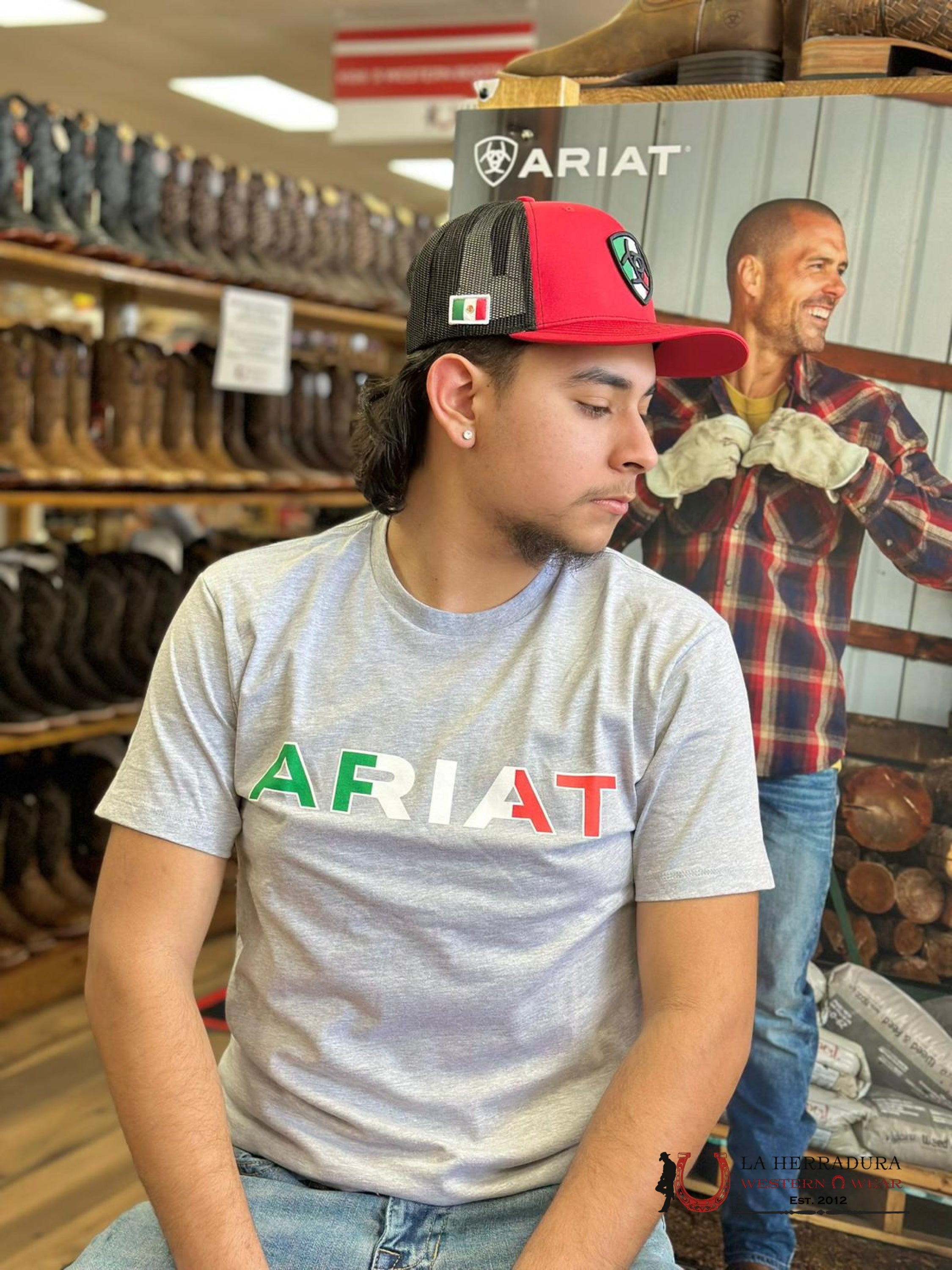 Ariat Viva Mexico T-Shirt Grey Ropa Hombres