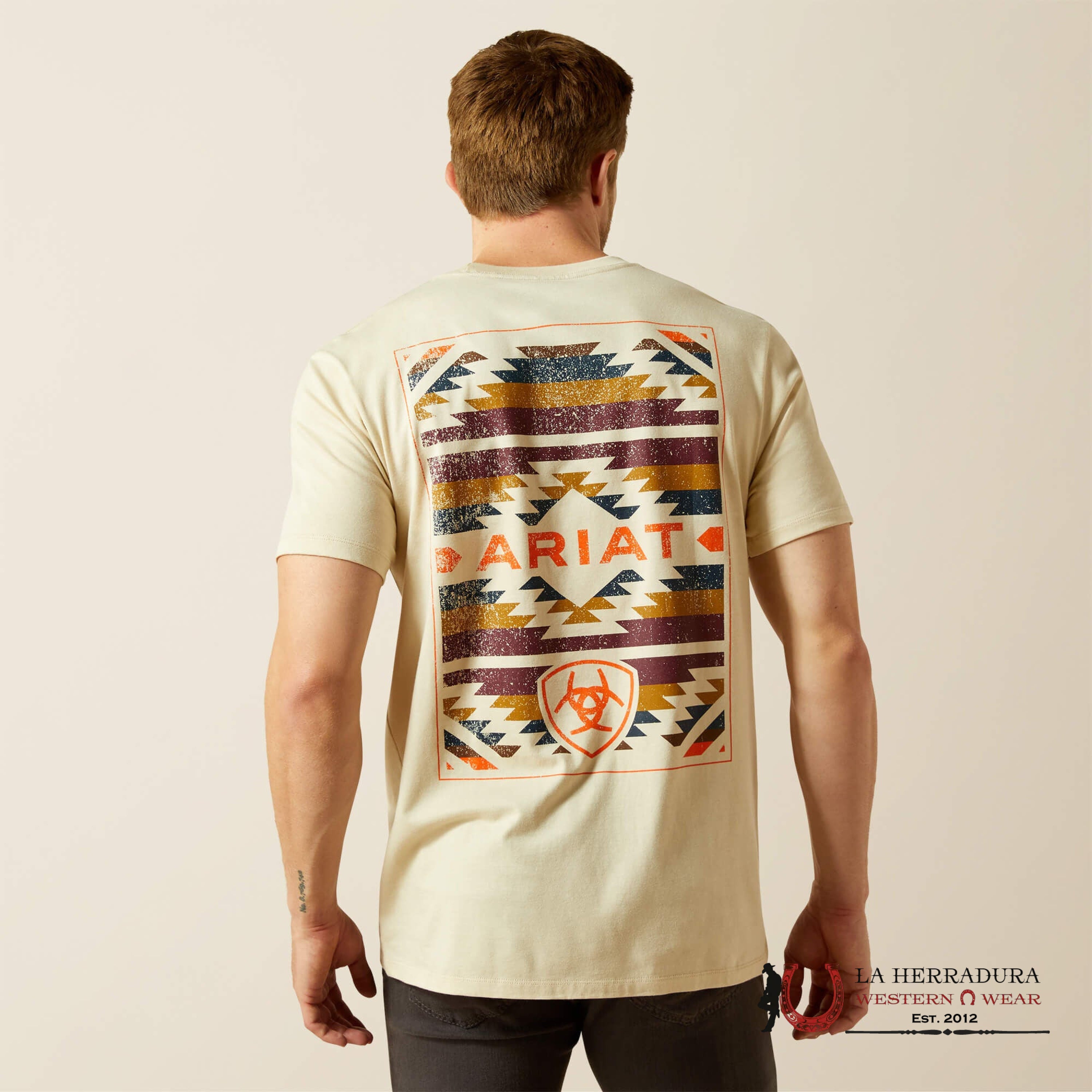 ARIAT MEN TAPAZ ZAPOTECO T SHIRT NATURAL 10062416 ROPA HOMBRES