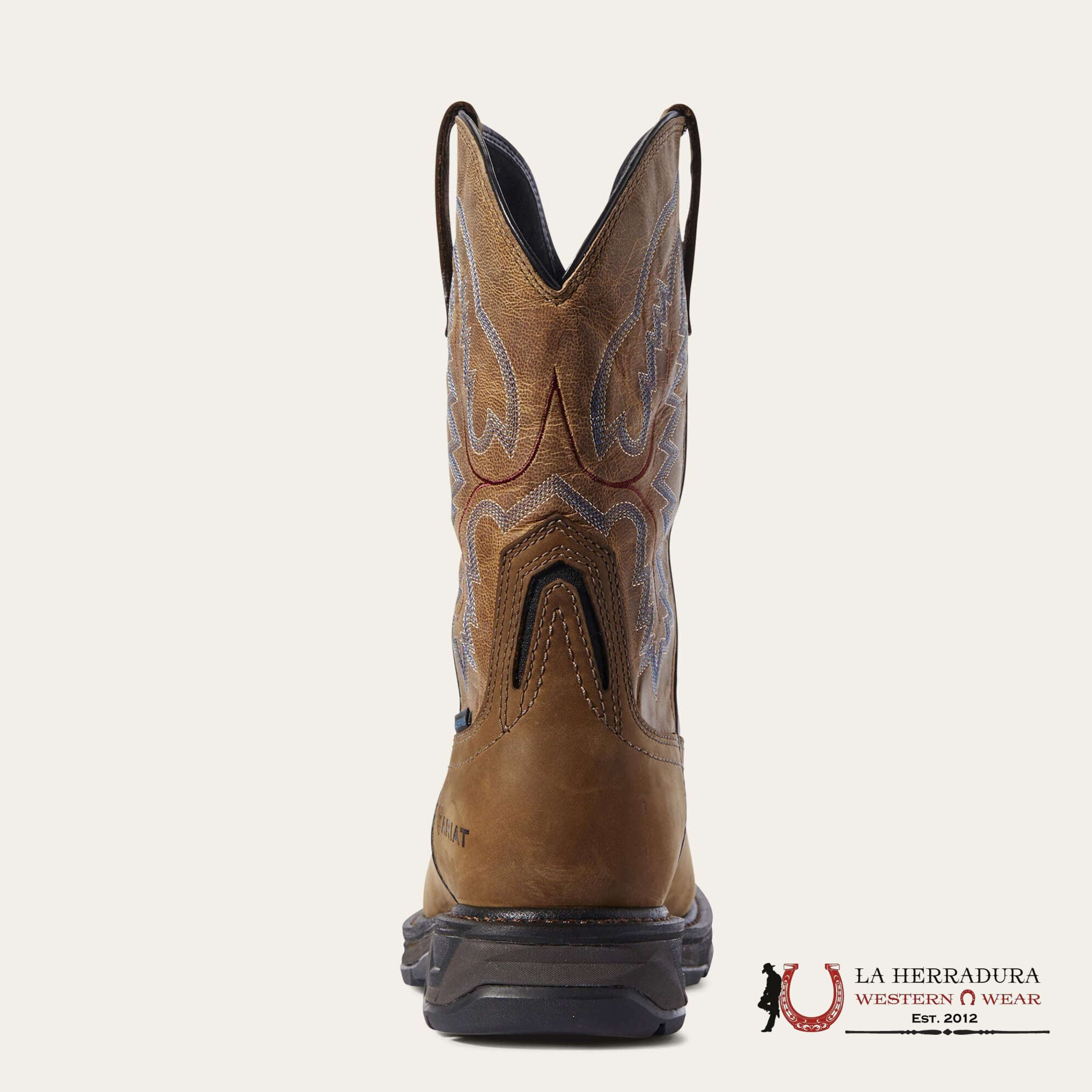 ARIAT MEN WORK BOOT H20 CARBON TOE DISTRESSED BRIEN BRAVO WIDE SQUARE TOE WATERPROOF 10031483