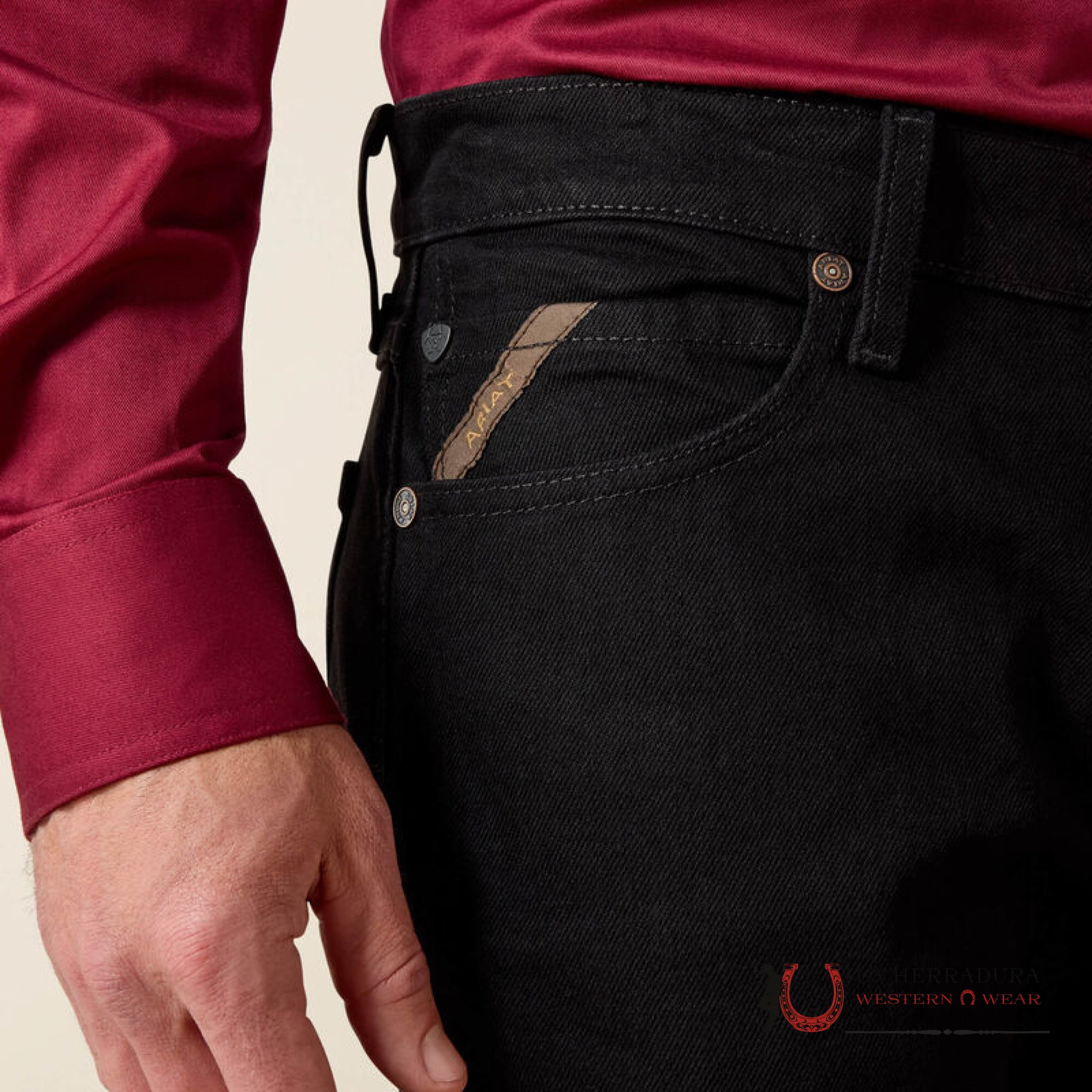 ARIAT MENS BLACK M7 SLIM FIT STRAIGHT LEG JEANS 10037890 ARIAT JEANS