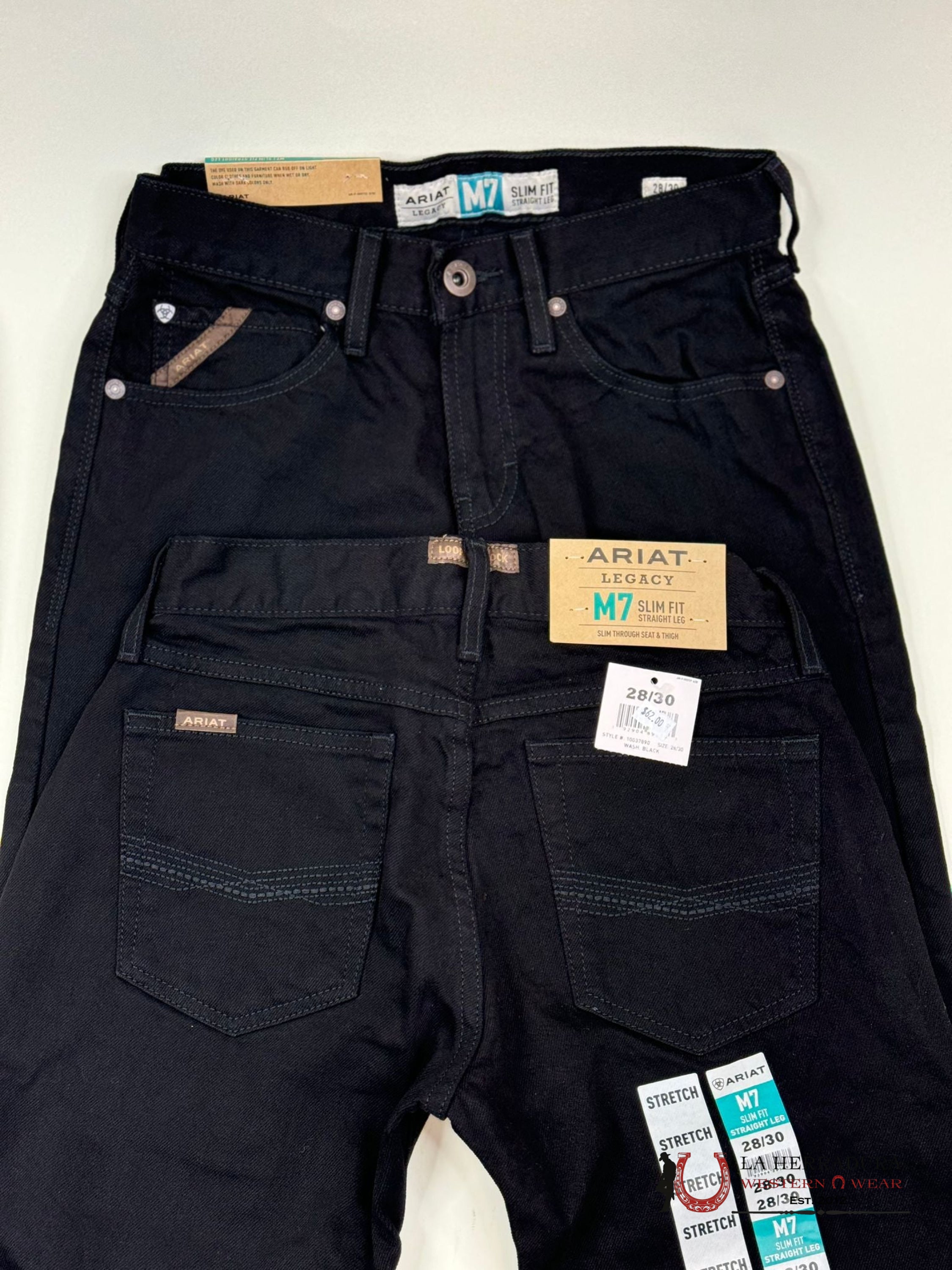 Ariat Mens Jean Black M7 Slim Fit Straight Leg Jeans