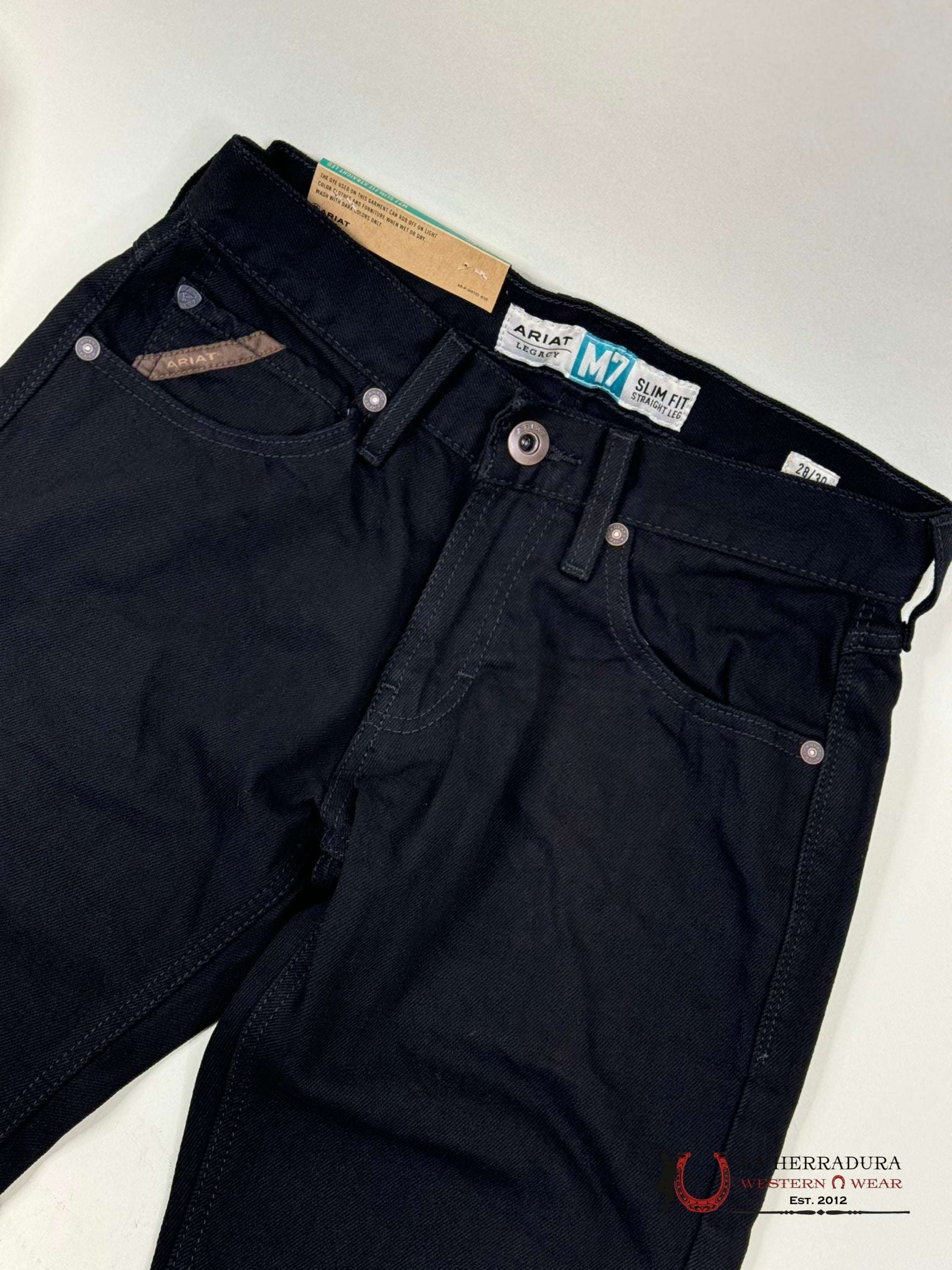 Ariat Mens Jean Black M7 Slim Fit Straight Leg Jeans