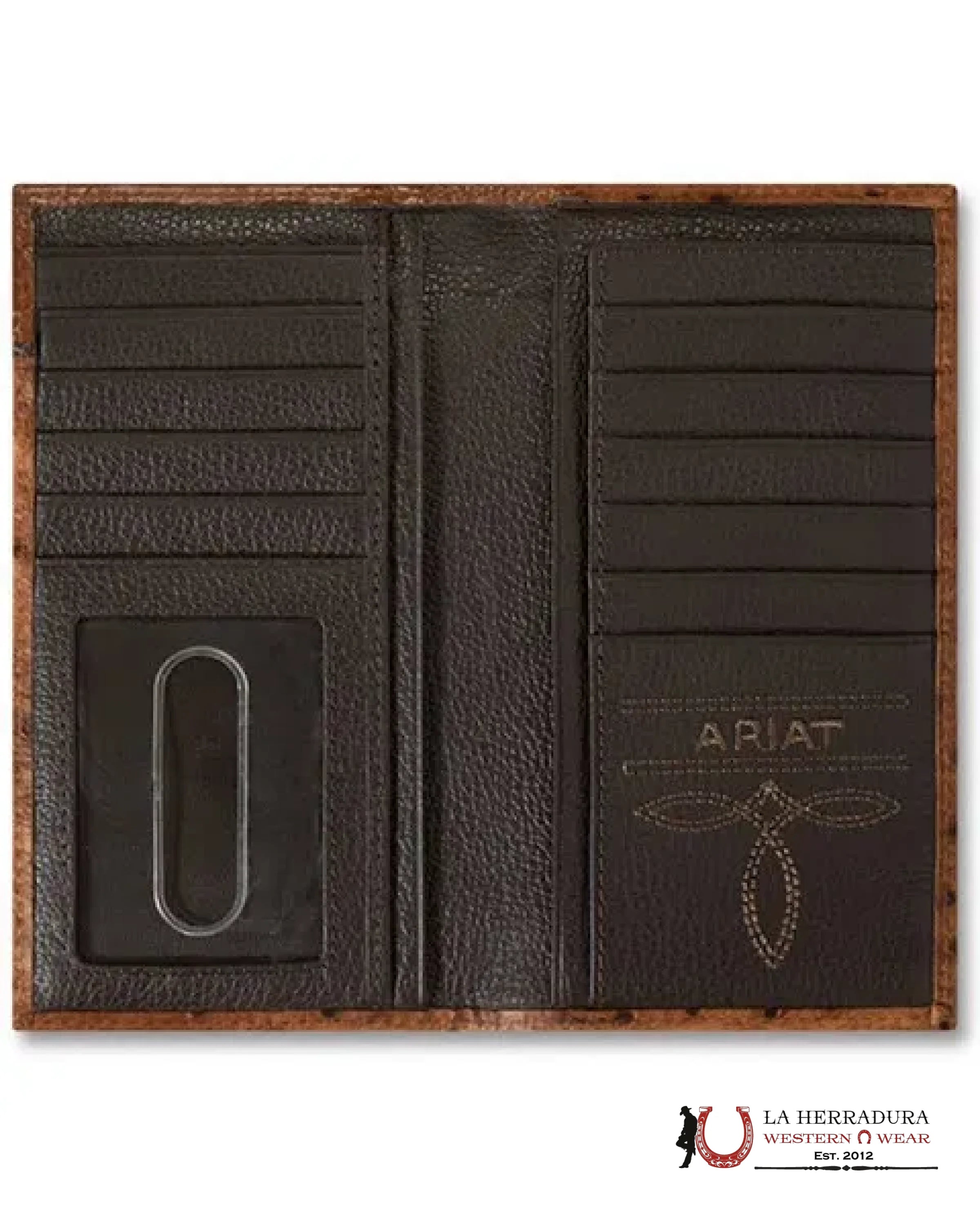 ARIAT MENS BROWN OSTRICH RODEO WALLET- A3553102 ACCESORIOS