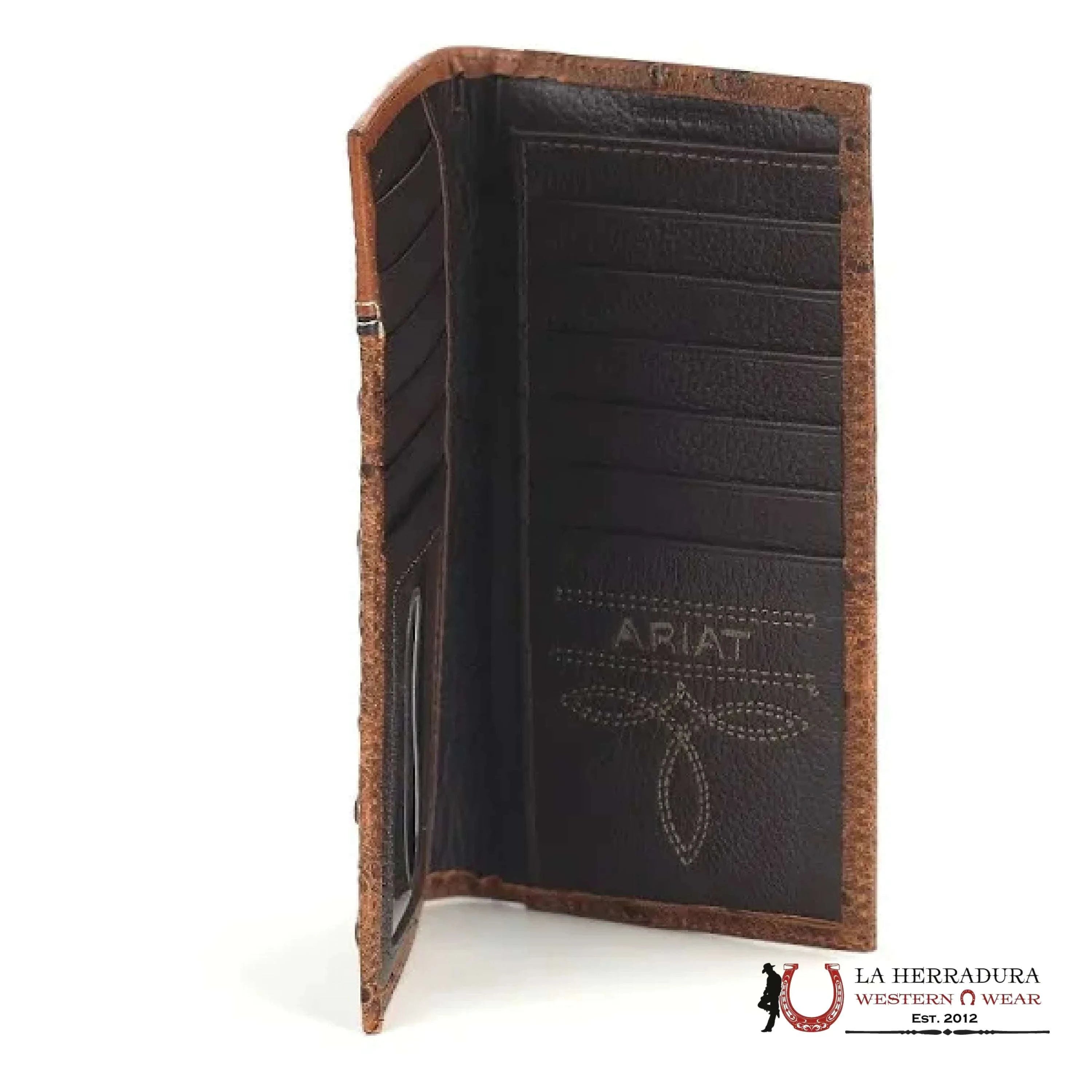 ARIAT MENS BROWN OSTRICH RODEO WALLET- A3553102 ACCESORIOS