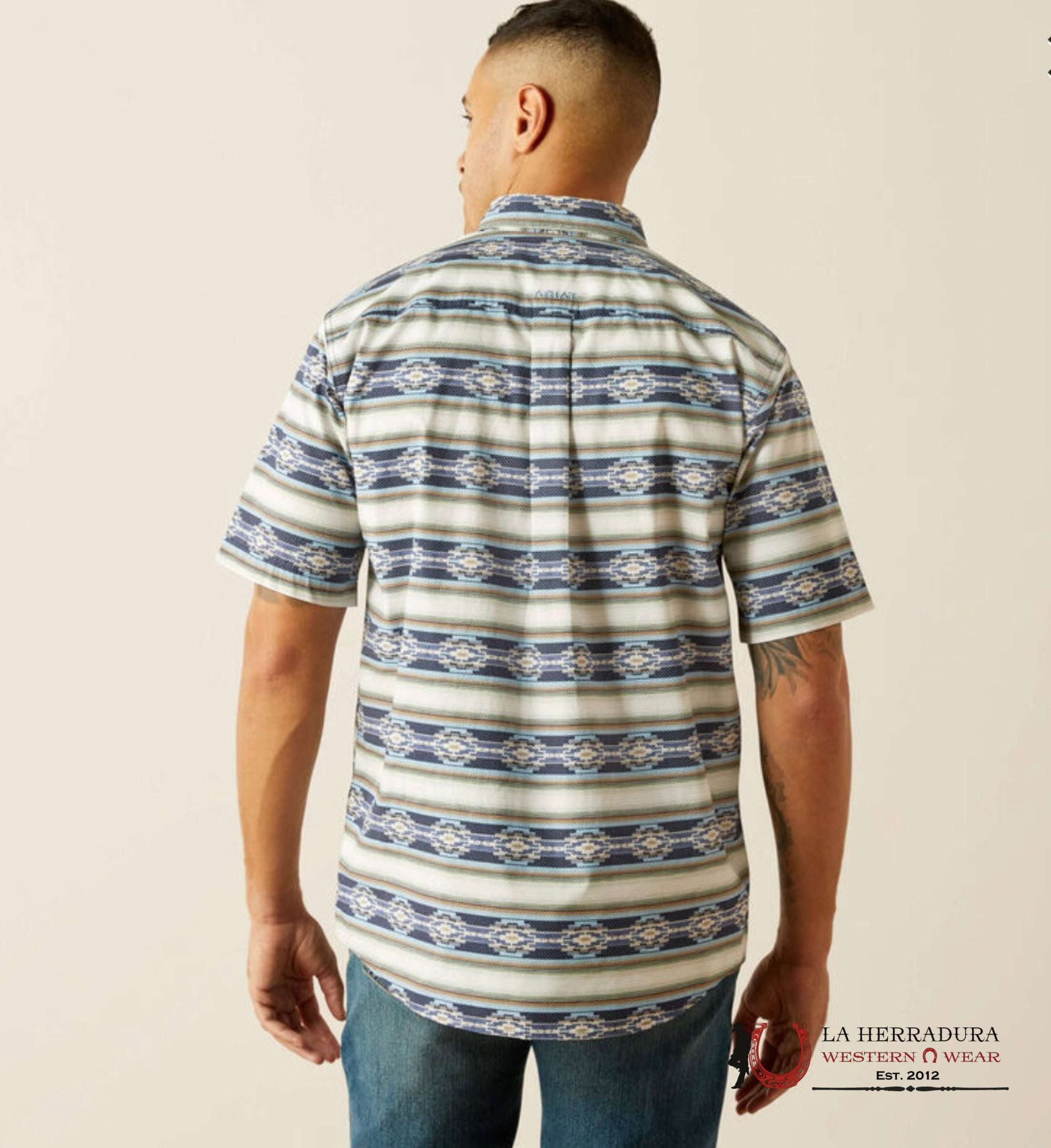 ARIAT MENS CASE SS SHIRT BLUE AZTEC 10059010 ROPA HOMBRES