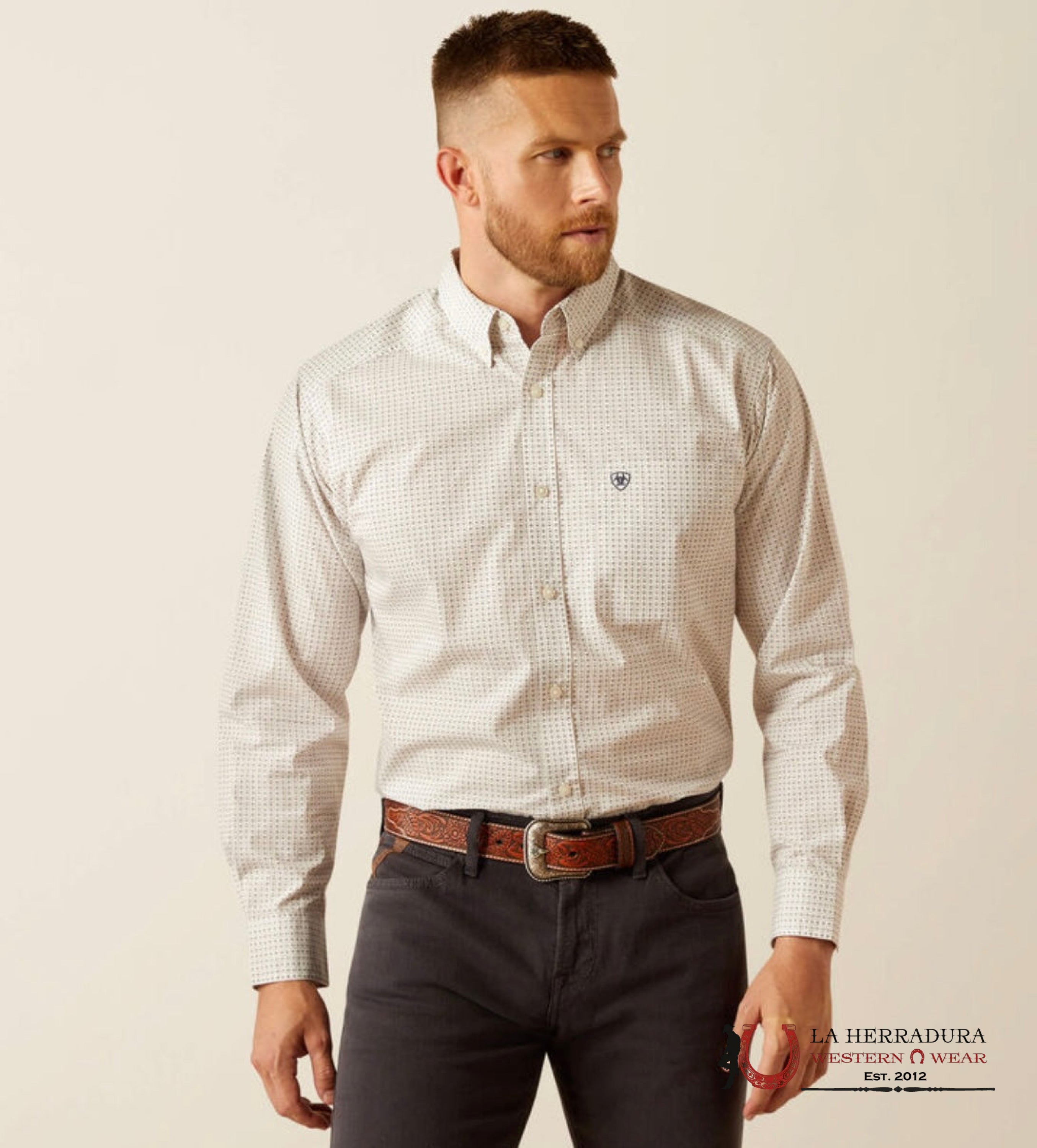 ARIAT MENS CESAR LS SHIRT WHITE 10058761 ROPA HOMBRES