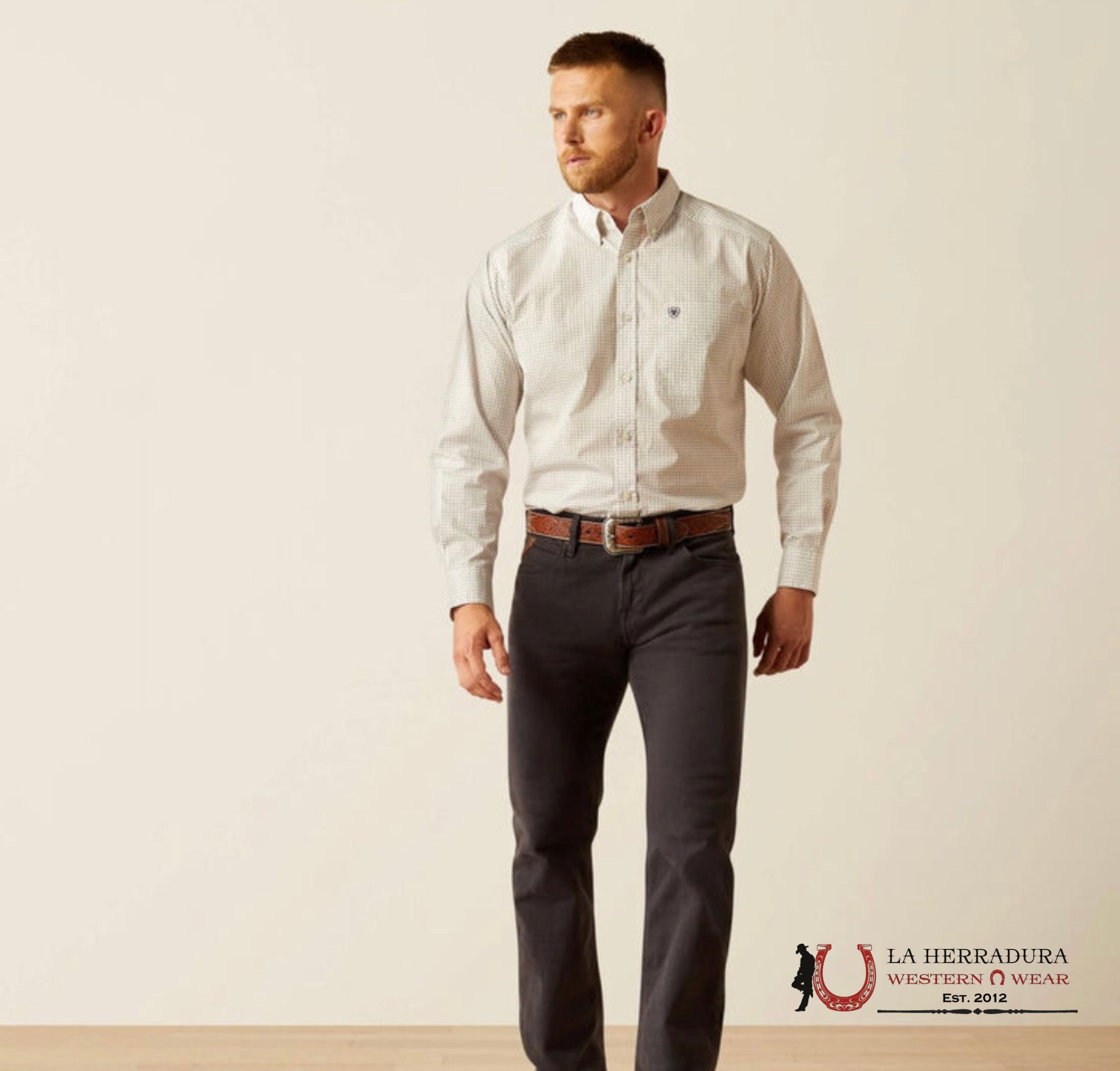 ARIAT MENS CESAR LS SHIRT WHITE 10058761 ROPA HOMBRES