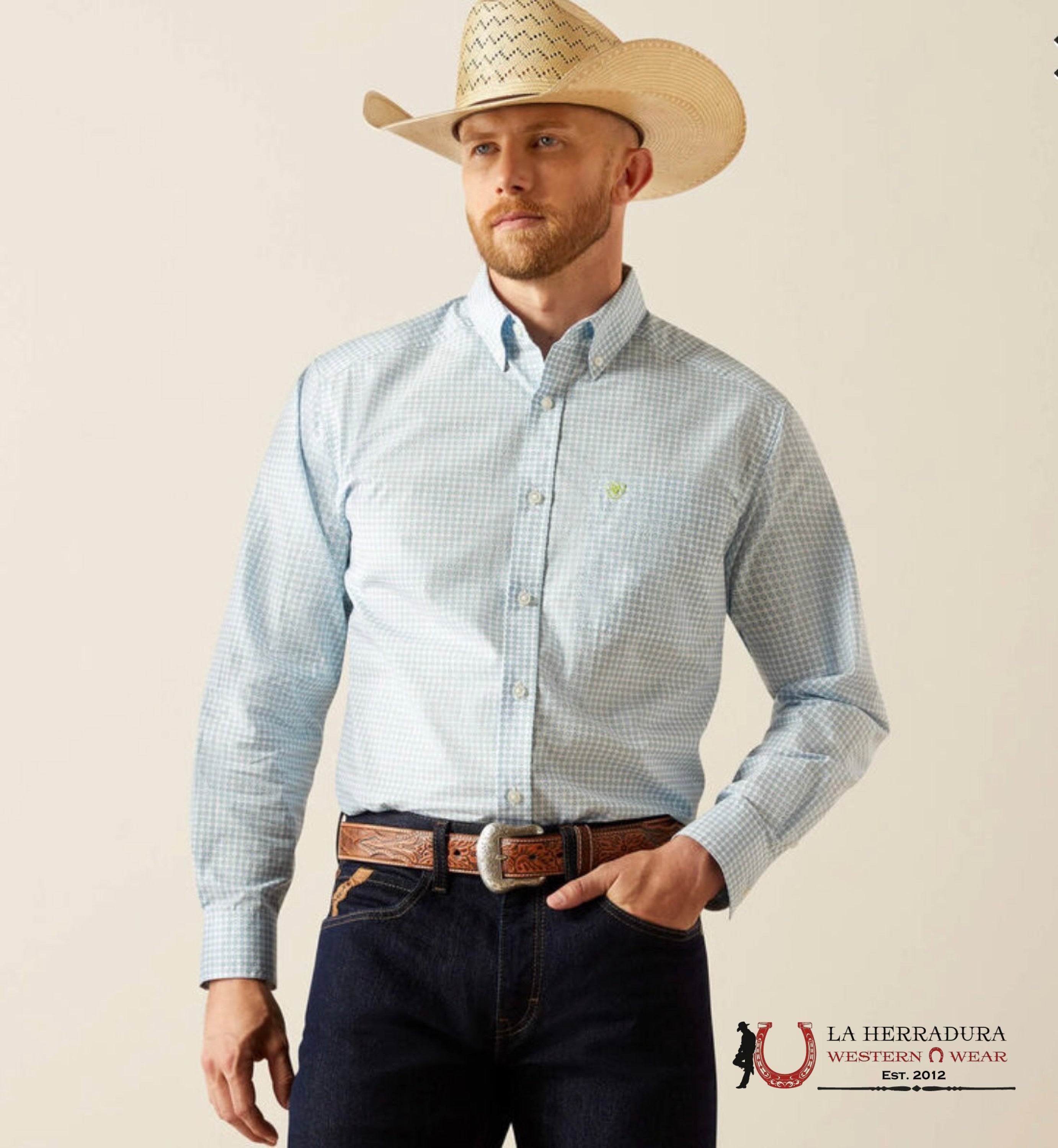 ARIAT MENS CILLIAN LS SHRT LIGHT BLUE 10058965 ROPA HOMBRES