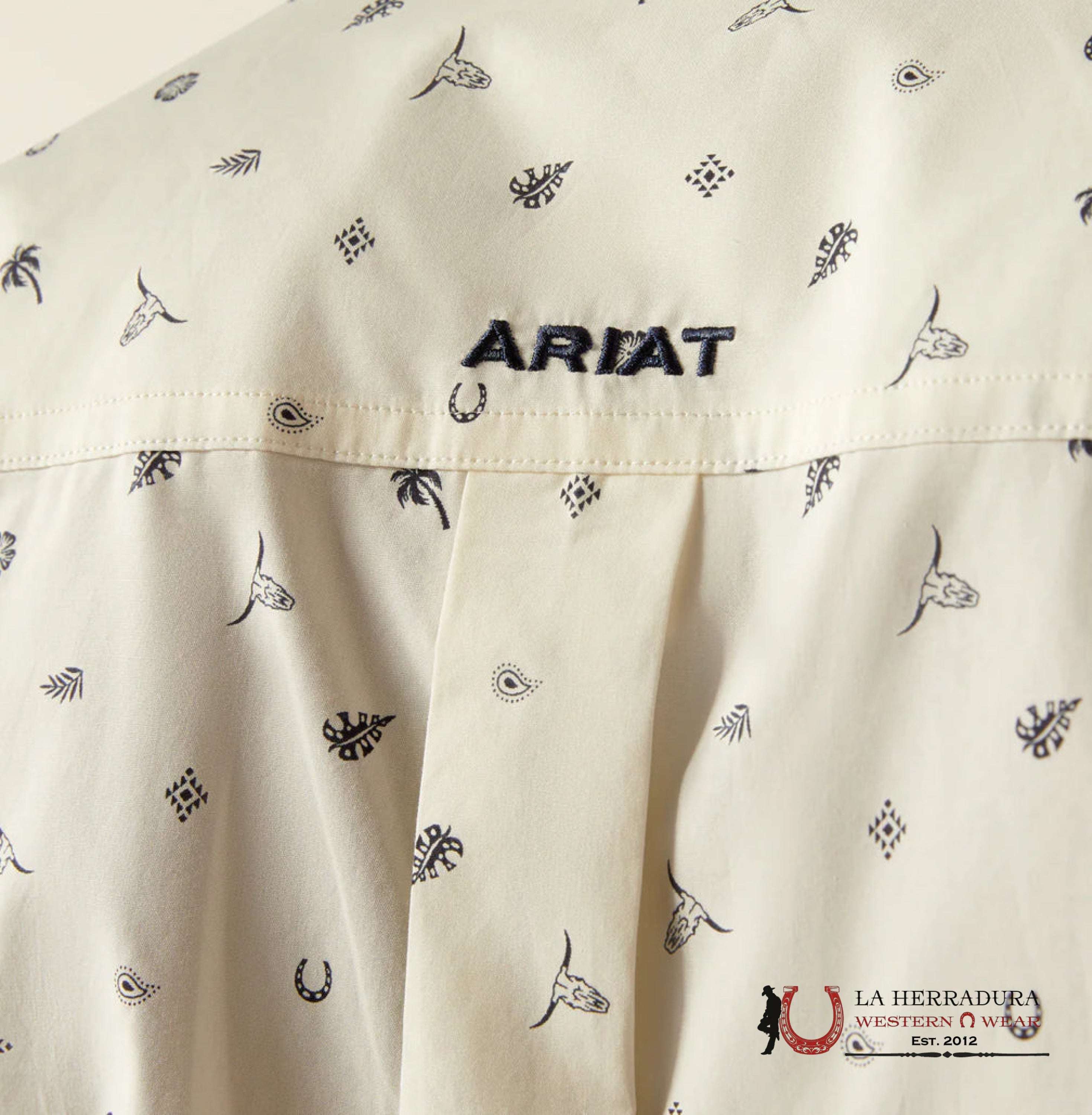 ARIAT MENS COLTER WHITE SHORT SLEEVE SHIRT -4818 ROPA HOMBRES