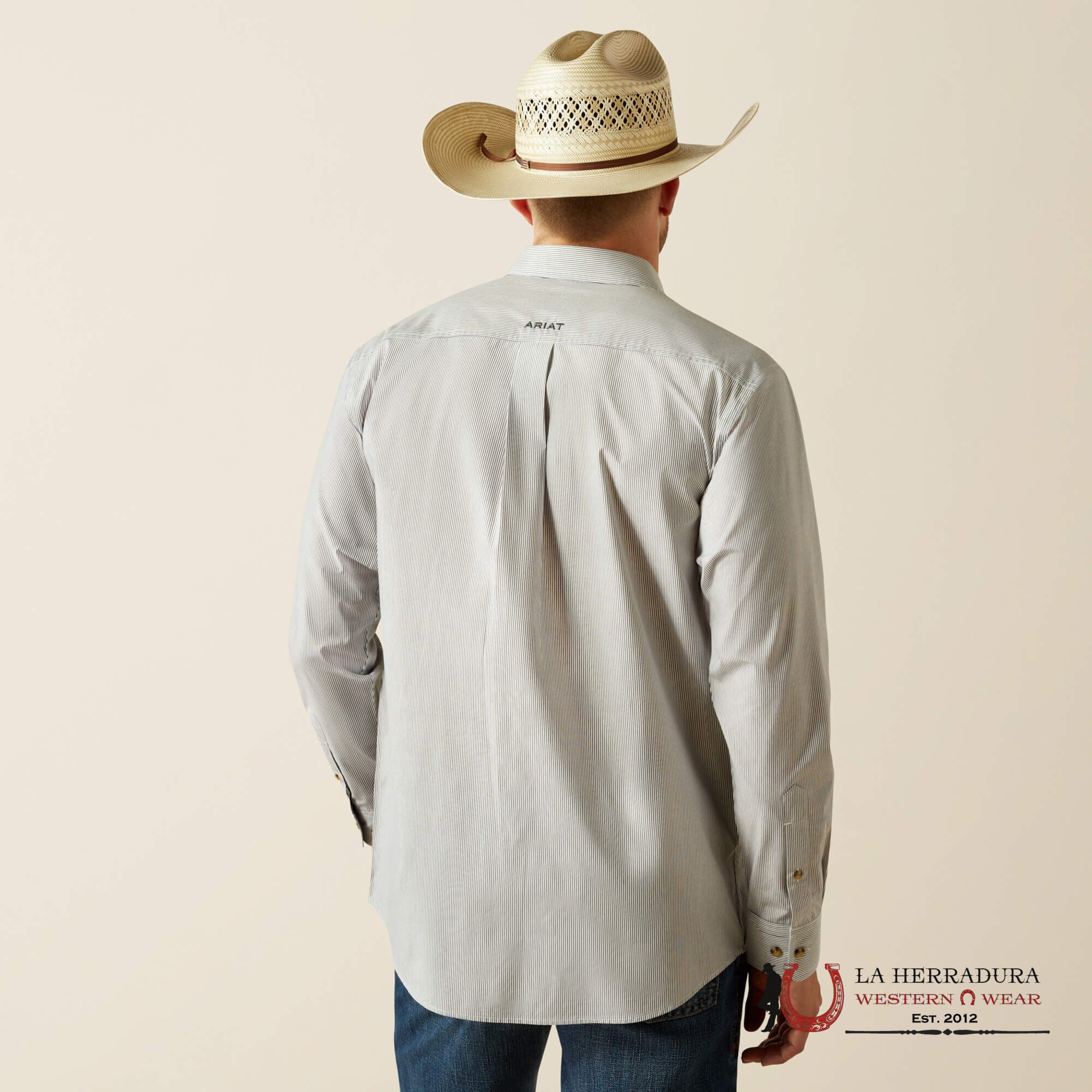 ARIAT MENS Dayne Grey Striped Longsleeve Phantom Shirt - 5268 ROPA HOMBRES