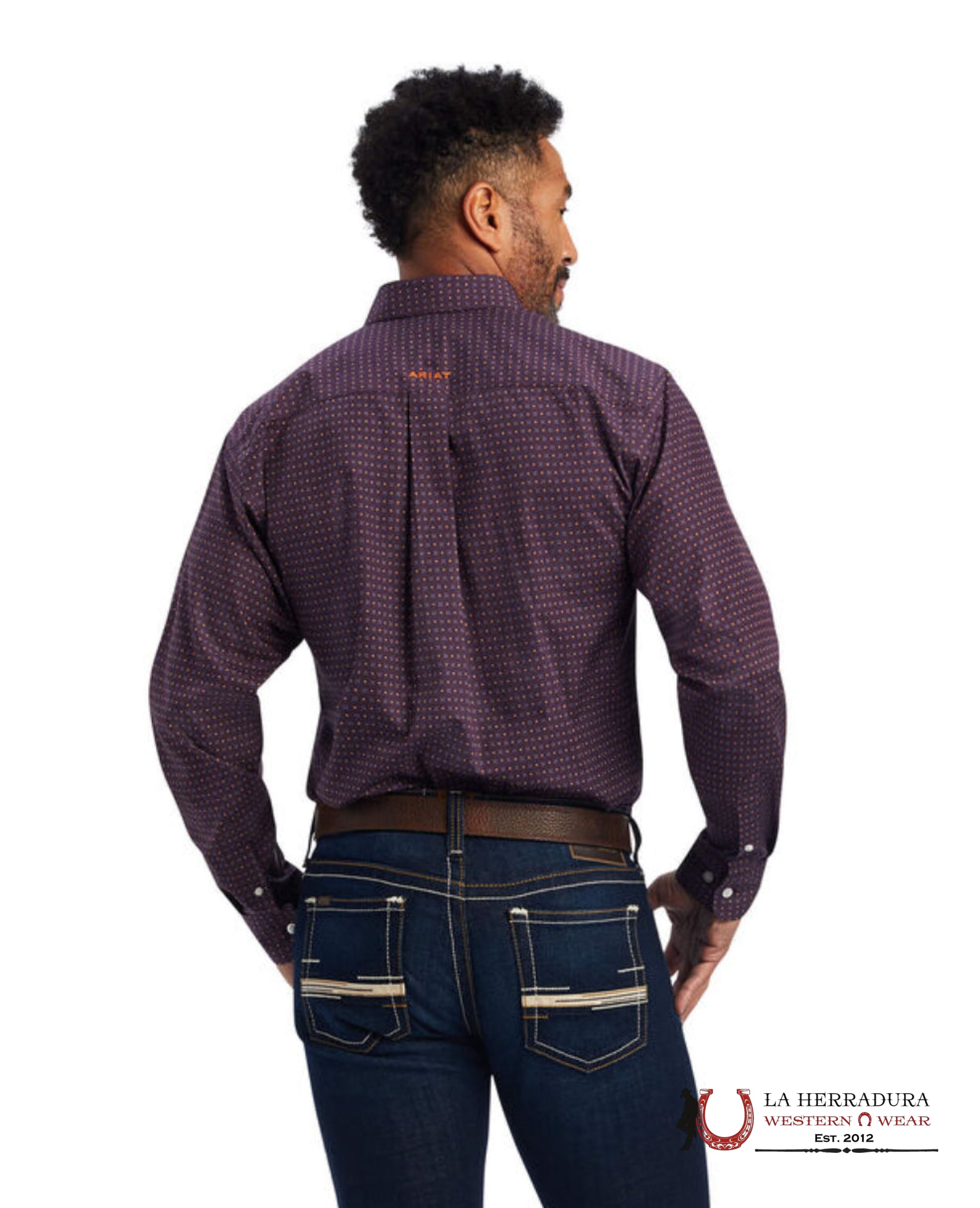 ARIAT MENS DYLEN FITTED LS CLARET SHIRT- 1754 ROPA HOMBRES