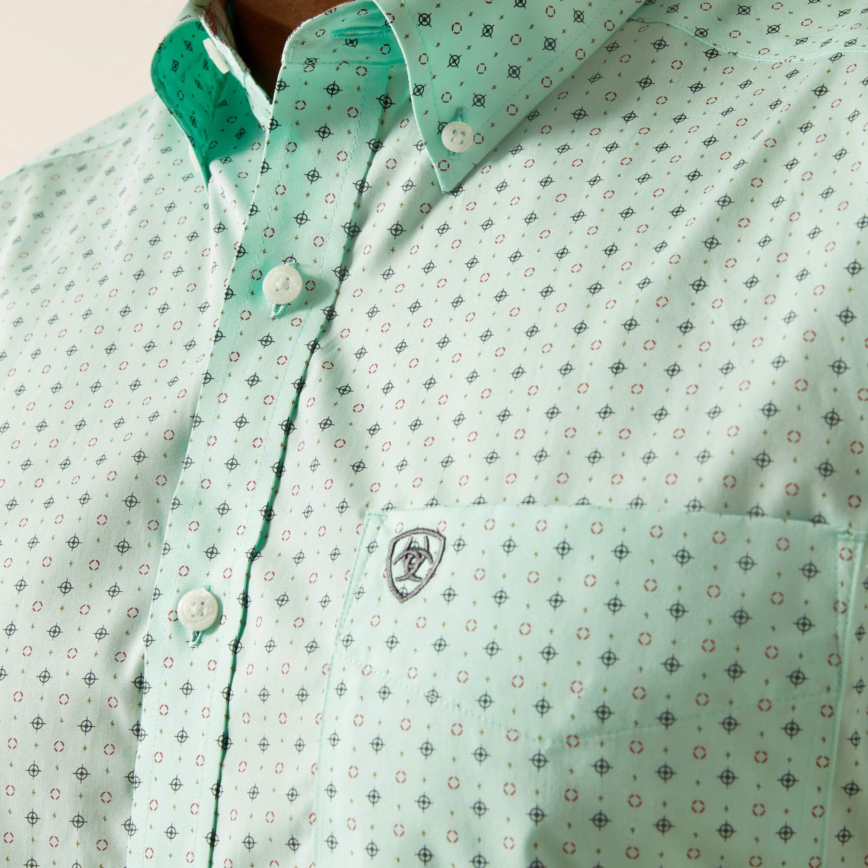 ARIAT MENS Ellis Aqua Short Sleeve Shirt - 8741 ROPA HOMBRES