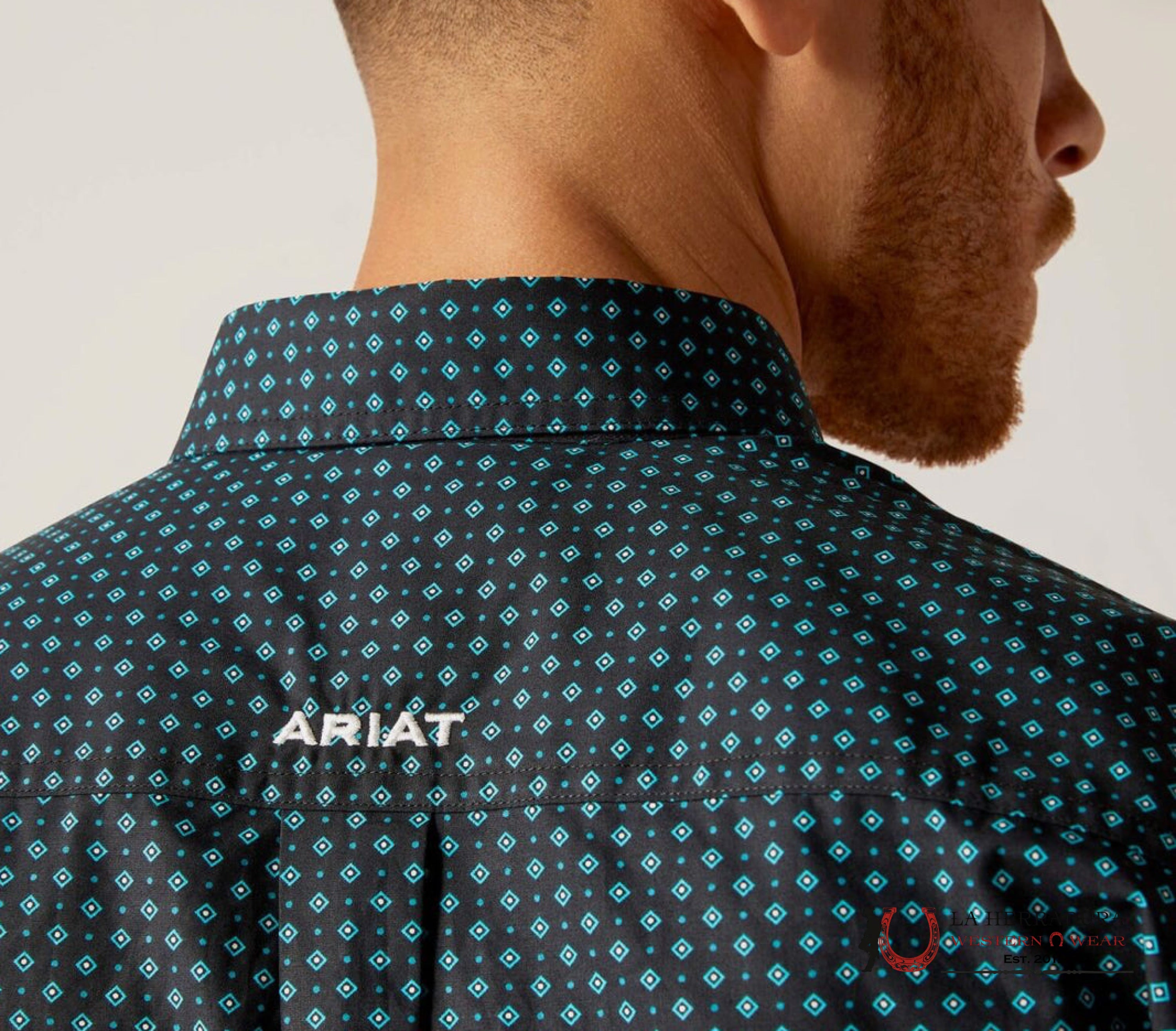 ARIAT MENS FITTED BENSON BLACK LS SHIRT- -6196 ROPA HOMBRES