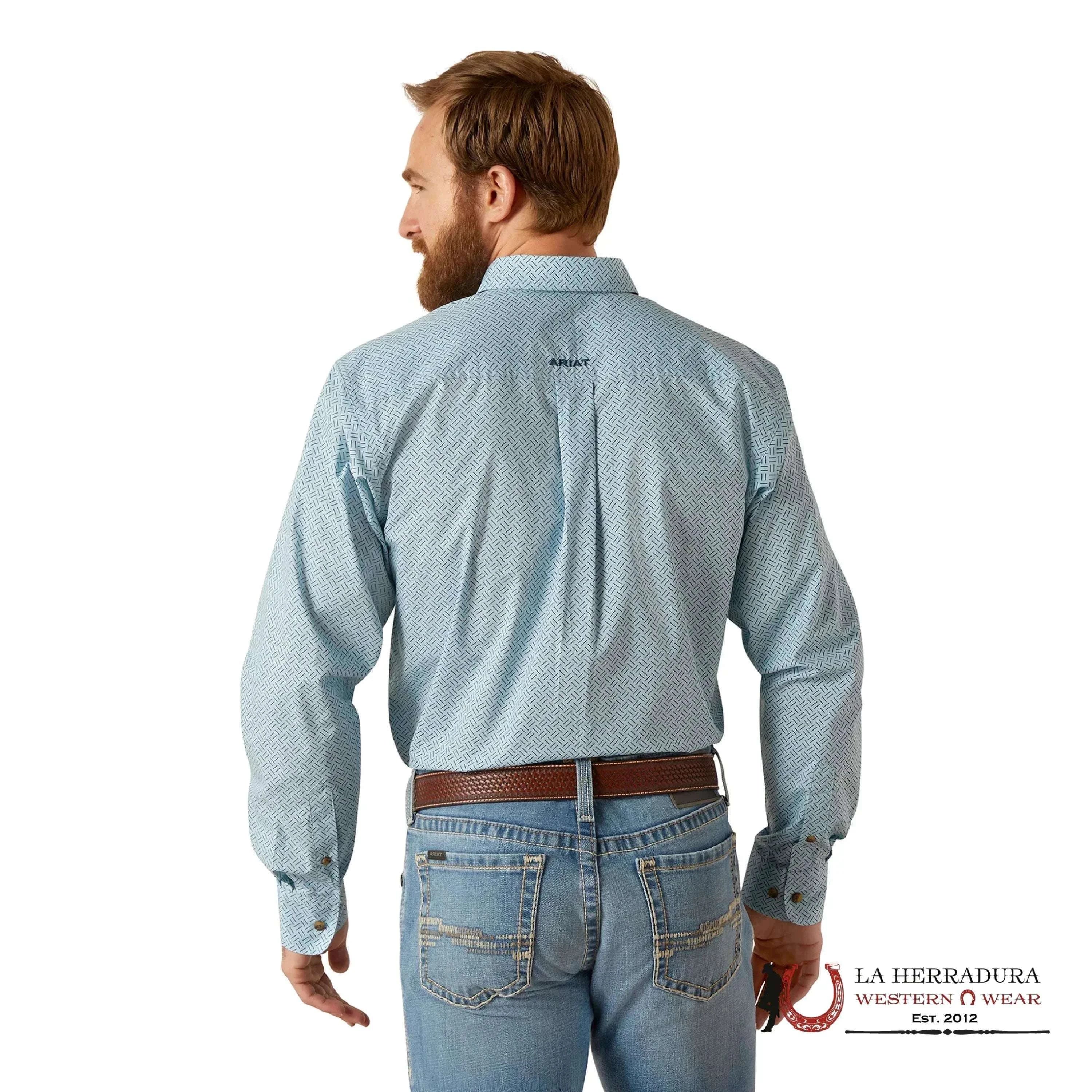 ARIAT MENS FITTED GIO SKY BLUE LS SHIRT- 6584 ROPA HOMBRES