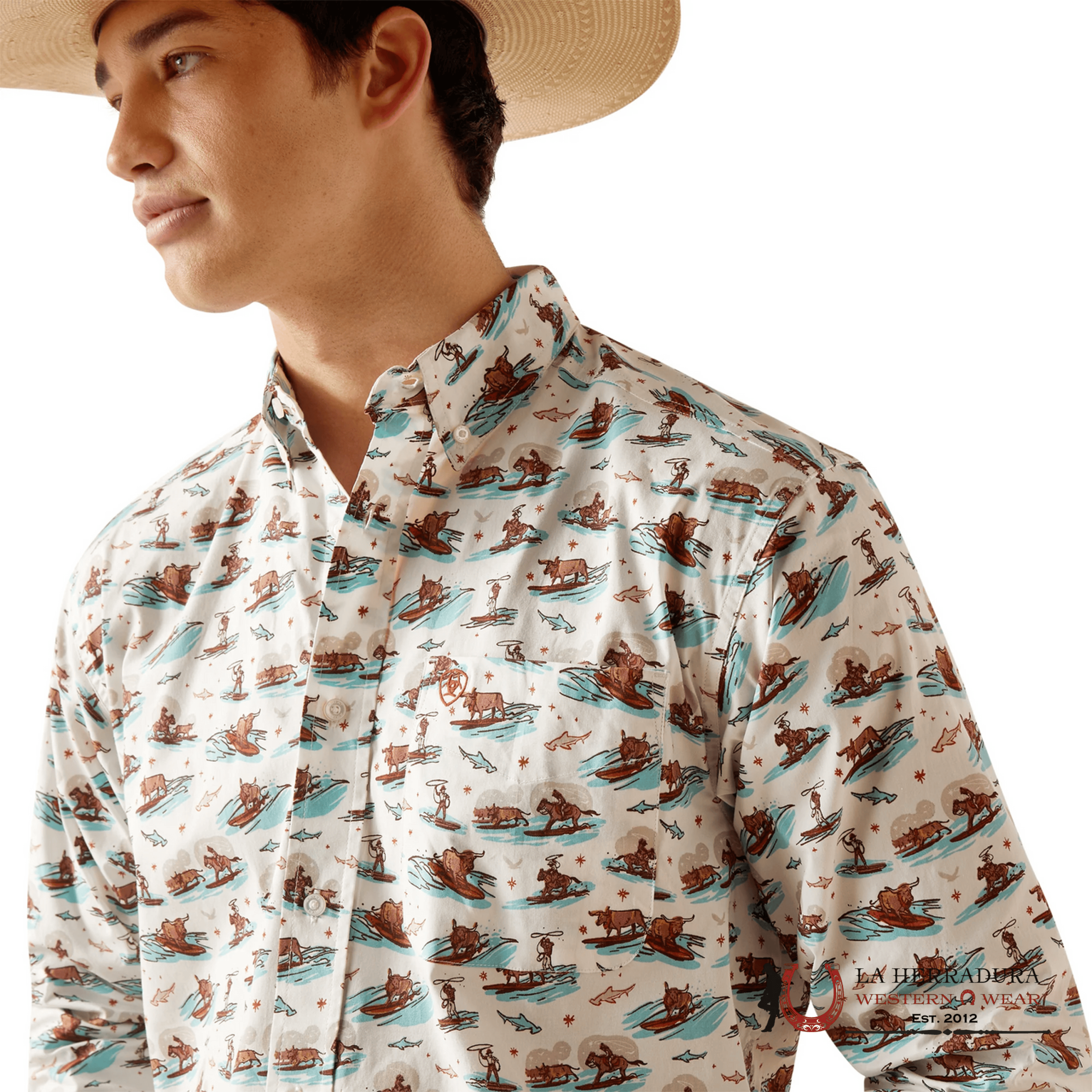 Ariat Mens Horse Stretch Classic Long Sleeve Shirt 10044019 ROPA HOMBRES