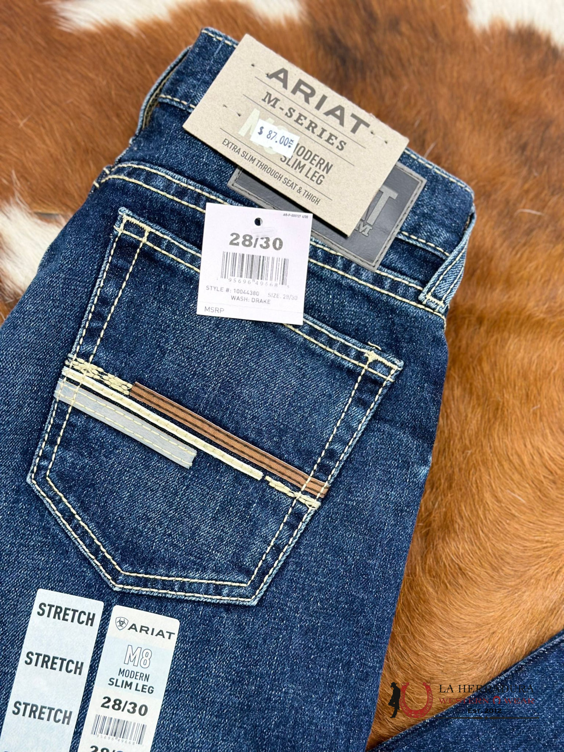 Ariat Mens Jean Drake M8 Modern Fit Slim Leg Jeans