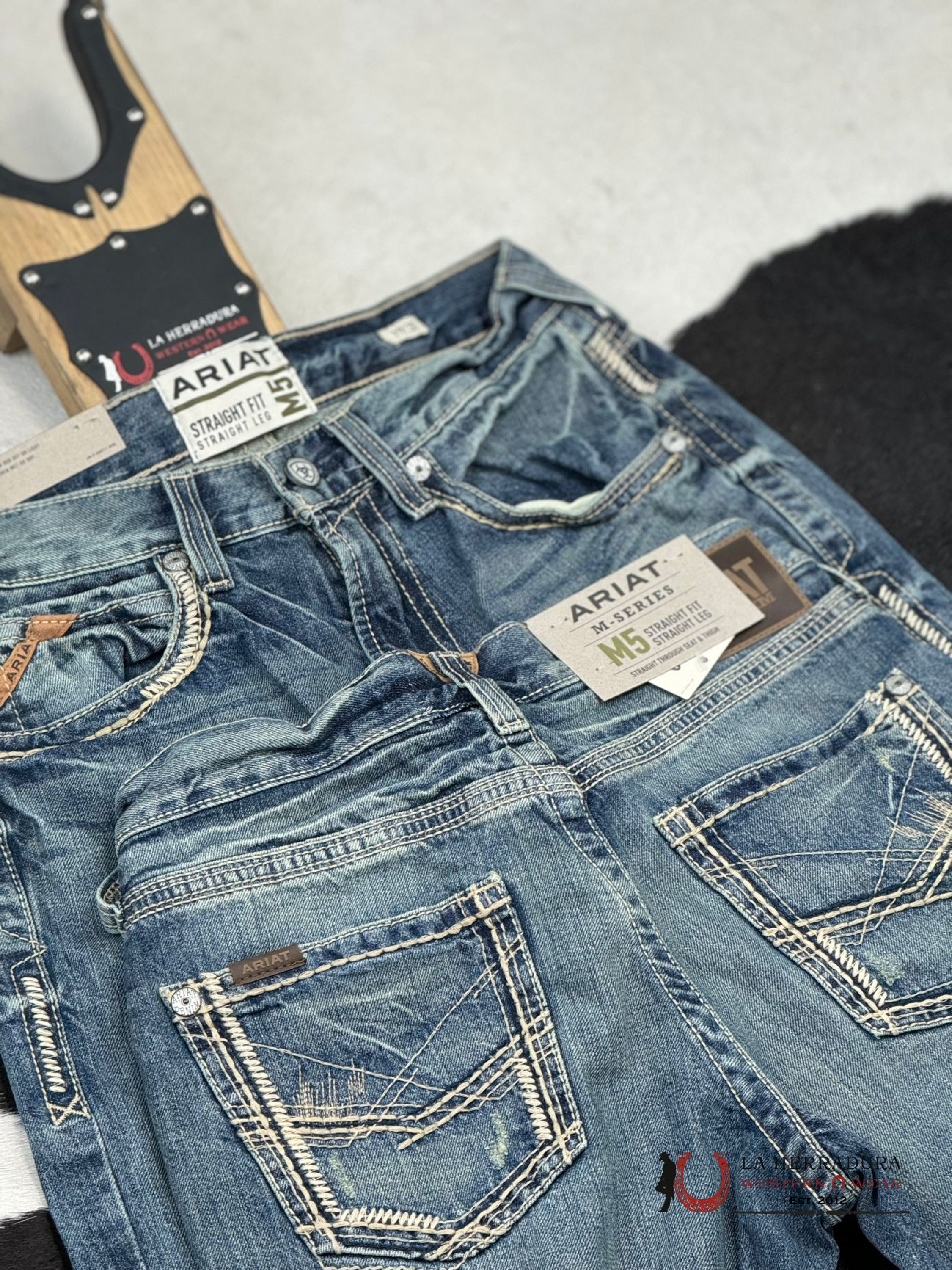 Ariat Mens Jean Gambler M5 Straight Fit Leg Jeans